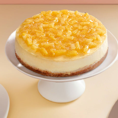 Andy Anand Pineapple Cheesecake 9" Fresh Made in Traditional Way, Amazing-Delicious-Decadent Gourmet Food (2 lbs) - Andyanand