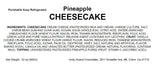 Andy Anand Pineapple Cheesecake 9" Fresh Made in Traditional Way, Amazing-Delicious-Decadent Gourmet Food (2 lbs) - Andyanand