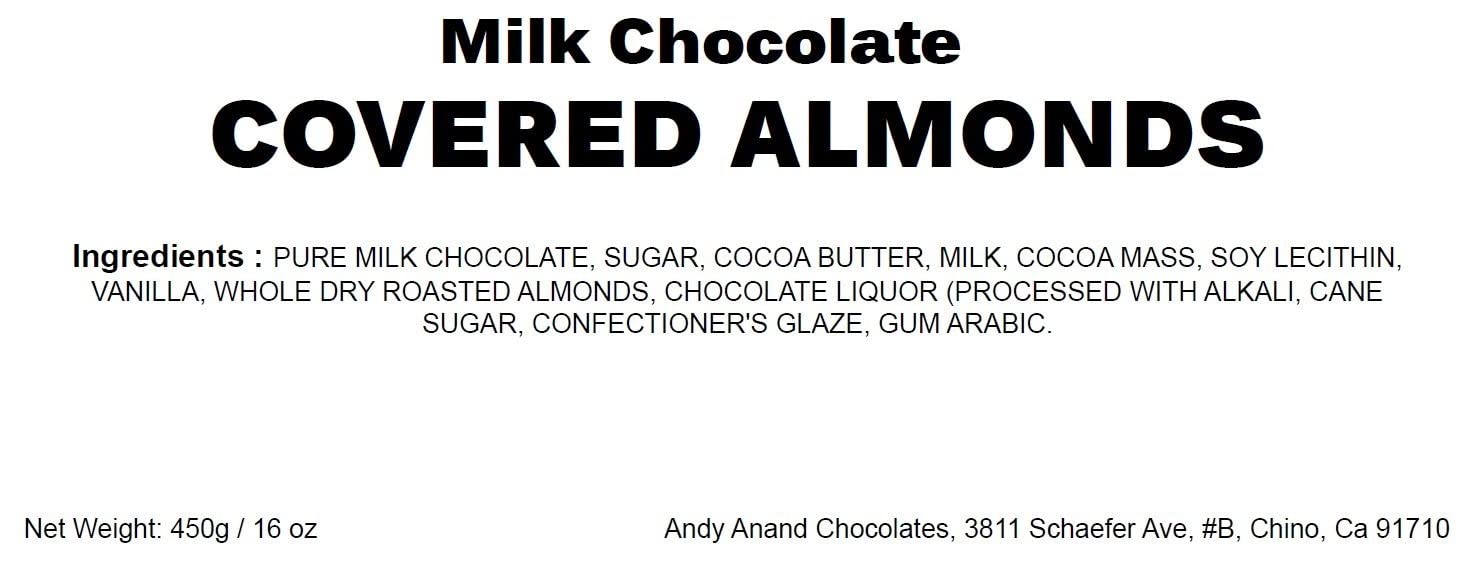 Almond Milk Chocolate Andy Anand Premium California almonds enveloped in rich premium California almonds