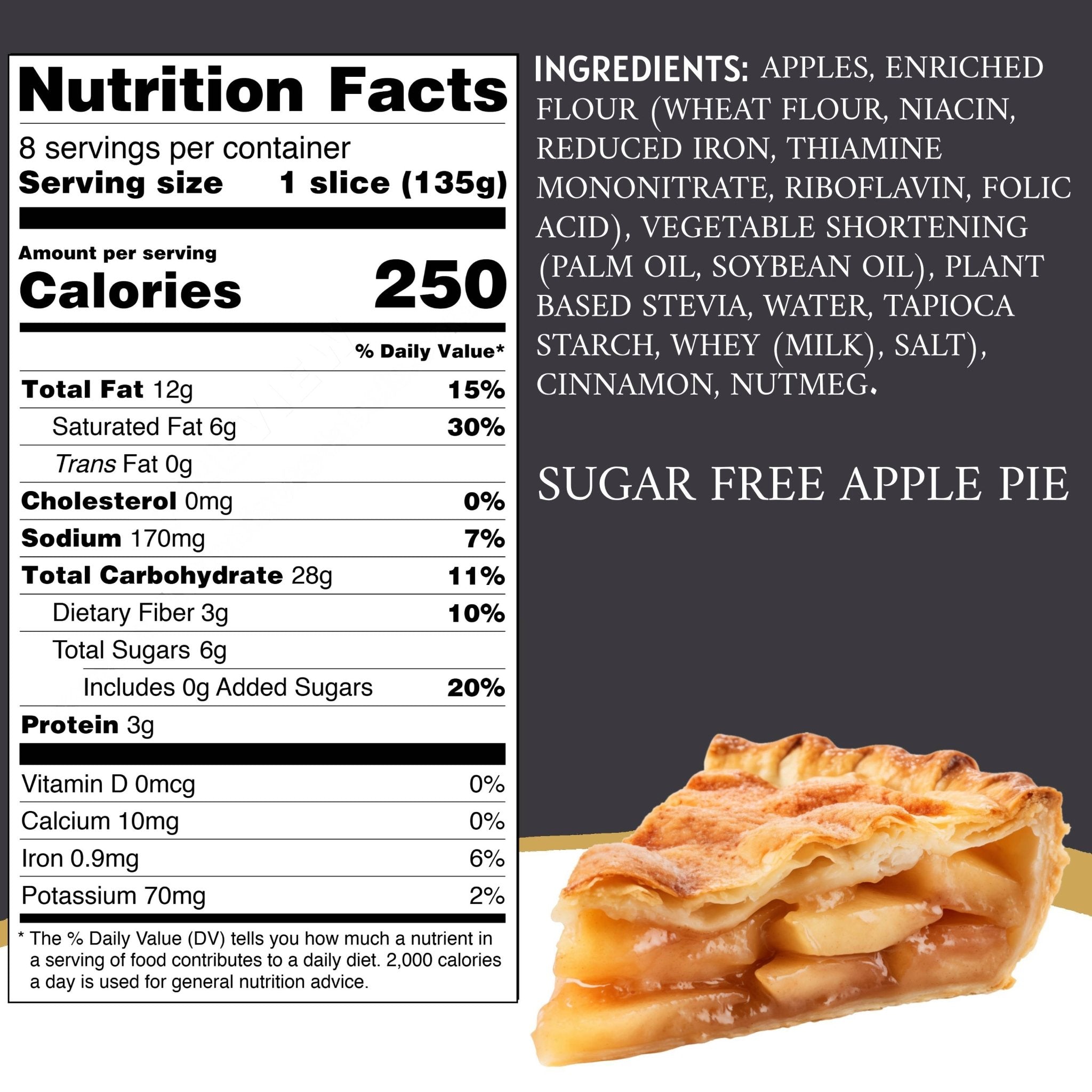 Andy Anand Sugar Free Apple Pie (2.9 lbs), With ingredients & Nutrition Facts Details