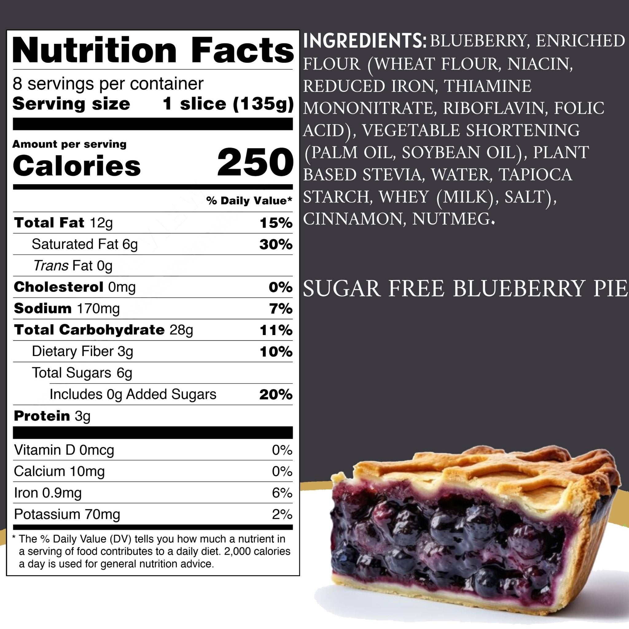 Andy Anand Sugar Free Blueberry Pie 2.9 lbs, Fresh baked, Enjoy the amazing taste. With ingredients & nutrition facts Details