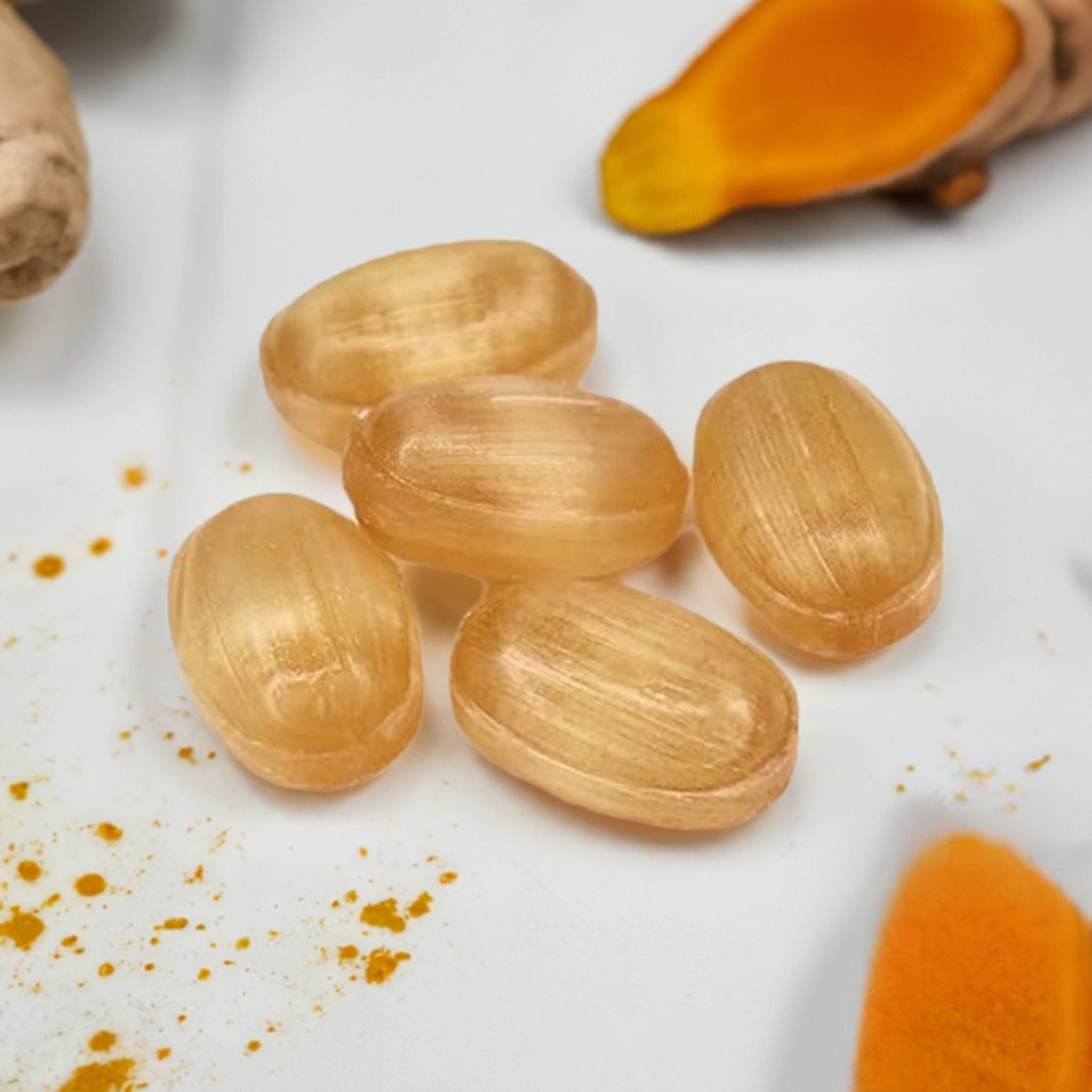 Andy Anand Chocolates Food & Beverages > Desserts & Sweets > Sugar Free Candy Andy Anand Sugar Free Ginger Turmeric Hard Candy: 100 Pcs, Zero Sugar Keto, Vegan, European Sugar Free Hard Candy - A Delicious and Healthy Option - 7 Oz Sugar Free Ginger Turmeric Hard Candy Soothing Herbal & Natural Treat.