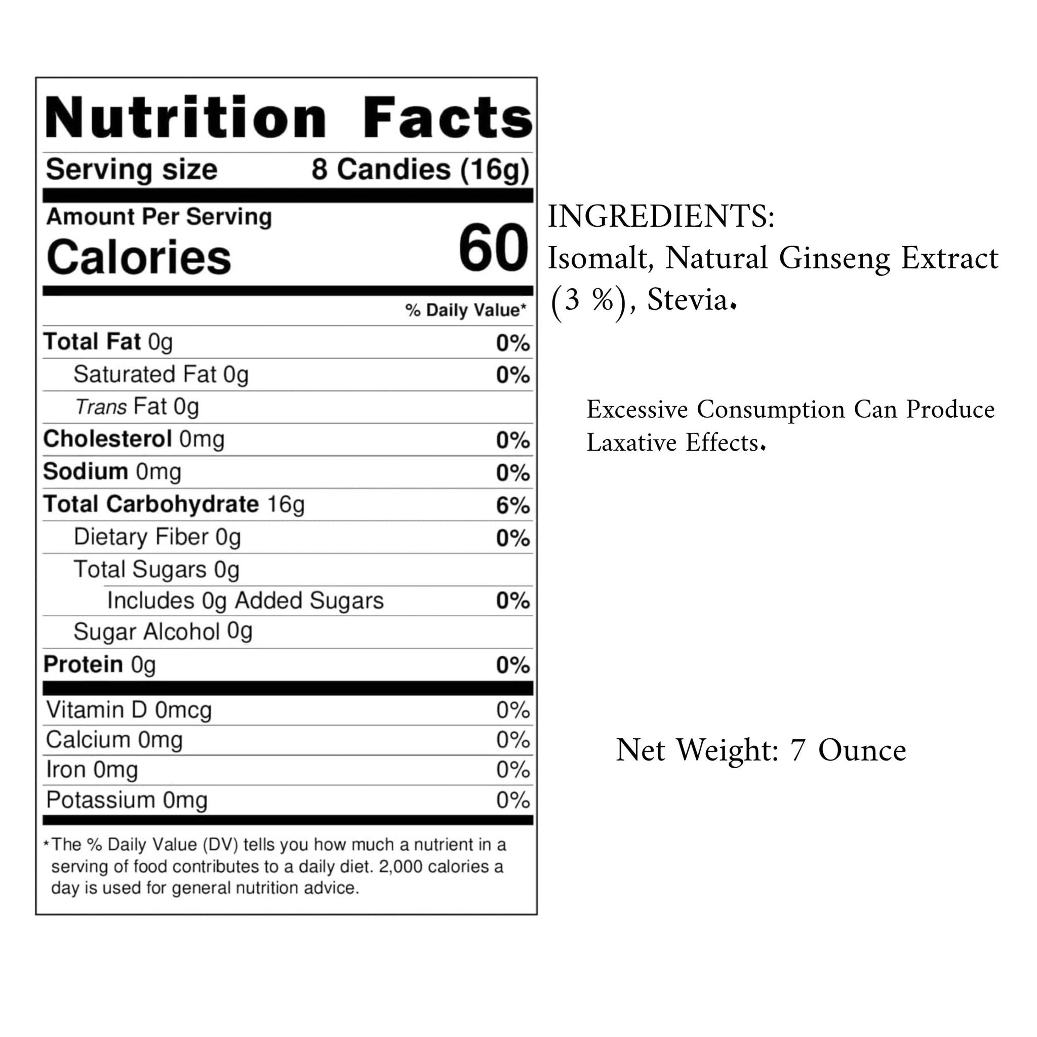 Sugar Free Ginseng Candy Blend of Energy and guilt-free candy.