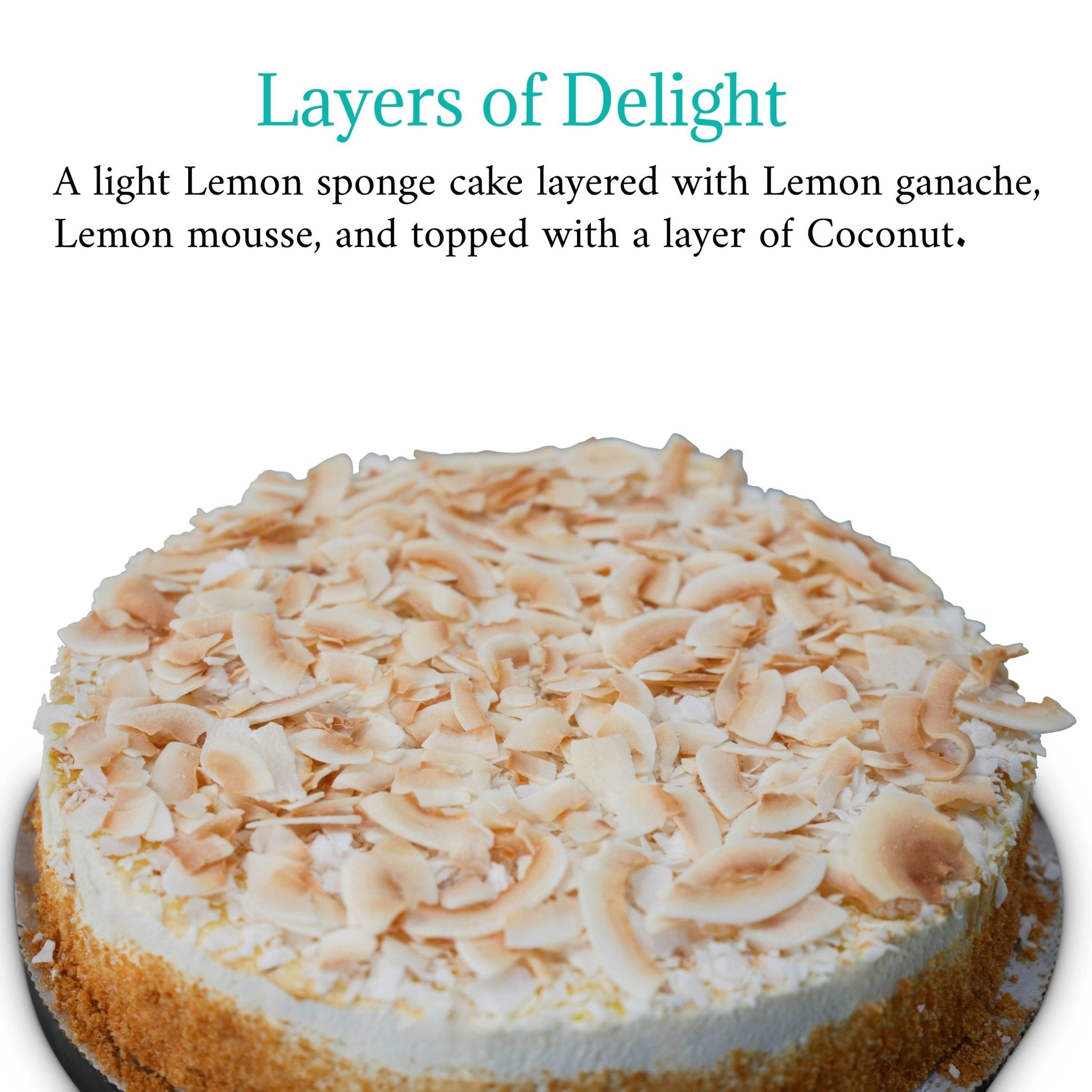 Andy Anand Chocolates Food & Beverages > Desserts & Sweets > Cakes > Sugar-Free Cakes Andy Anand Sugar-Free Coconut Lemon Mousse Cake, 3 lb – Keto & Diabetic-Friendly, Freshly Baked, No Preservatives, Birthday Gift Box Sugar-Free Coconut Lemon Mousse Cake | Keto-Friendly