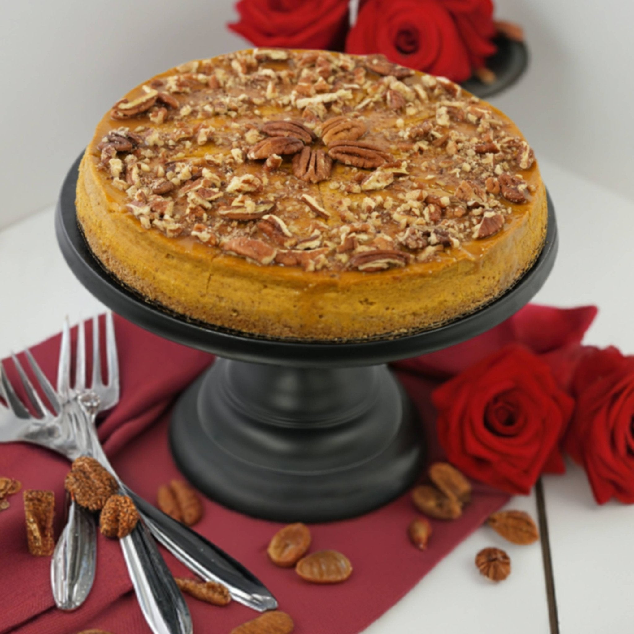 Sugar Free Pumpkin Pecan Cheesecake low carb cheesecake