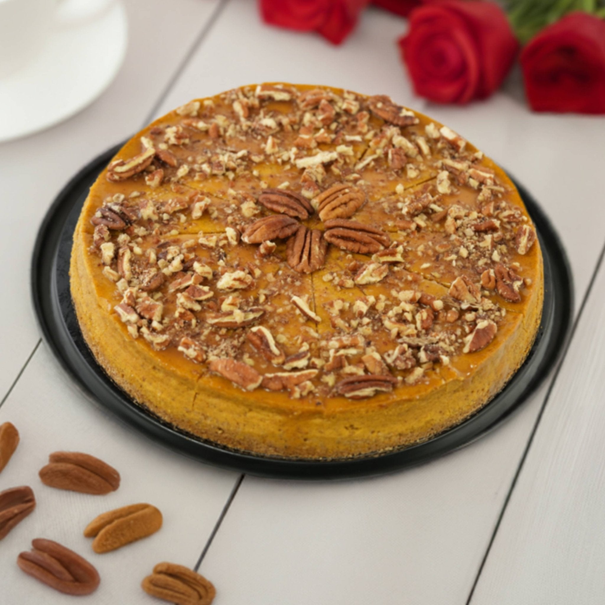 Sugar Free Pumpkin Pecan Cheesecake keto friendly cheesecake