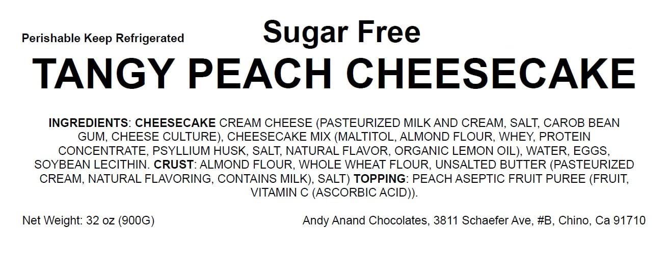 Andy Anand Chocolates Food & Beverages > Desserts & Sweets > Cakes > Sugar-Free Cheesecakes Andy Anand Sugar-Free Peach Cheesecake, 9-Inch, 2.6 lb – Diabetic-Friendly, Amazingly Delicious, California Cream Cheese, Birthday Gift Box Sugar-Free Peach Cheesecake 9 inch | Nationwide