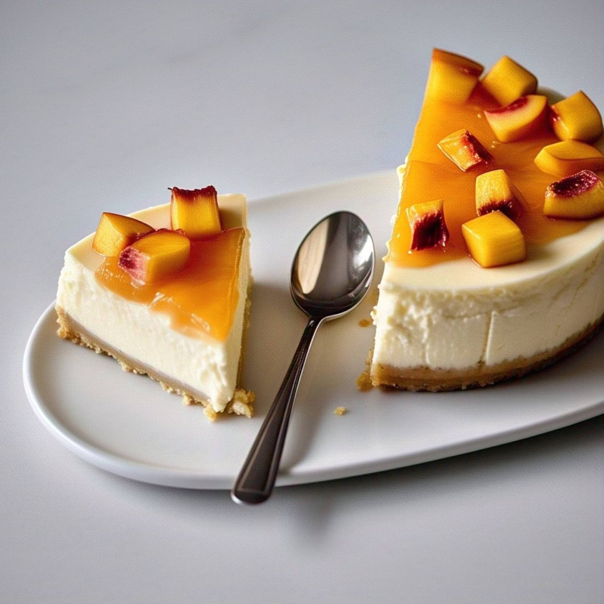 Sugar Free Peach Cheesecake 9" - Bakery Desserts, Scrumptiously Sweet, Best Cheese Cake For Celebrations & Dessert Lovers (2 lbs) - Andyanand