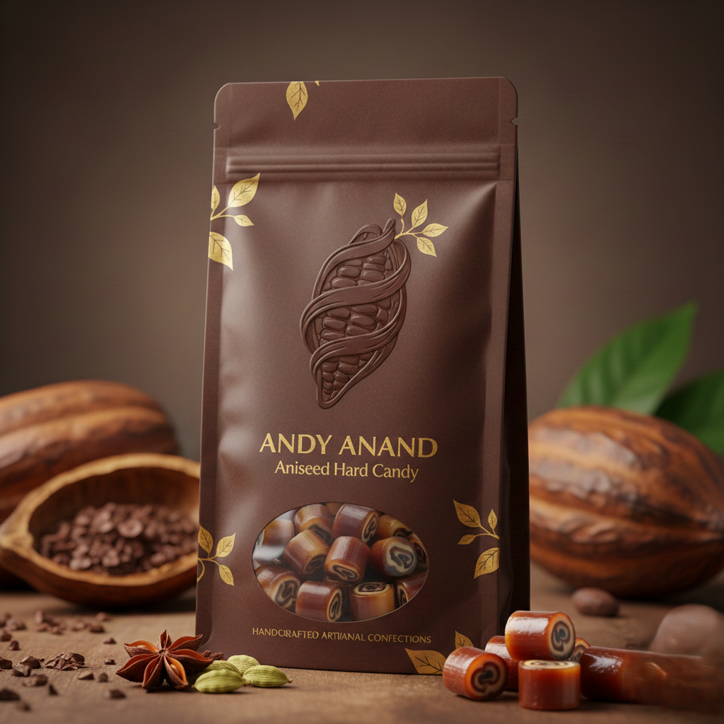 Andy Anand Sugar Free Aniseed Rock Hard Candy Boiled in Copper Kettle for that unique taste, Flown from Europe 25 Pieces - Sugar & Aspartame Free - Naturally Flavored & Sweetened - Non-GMO, Gluten Free, Keto & Diabetic Friendly