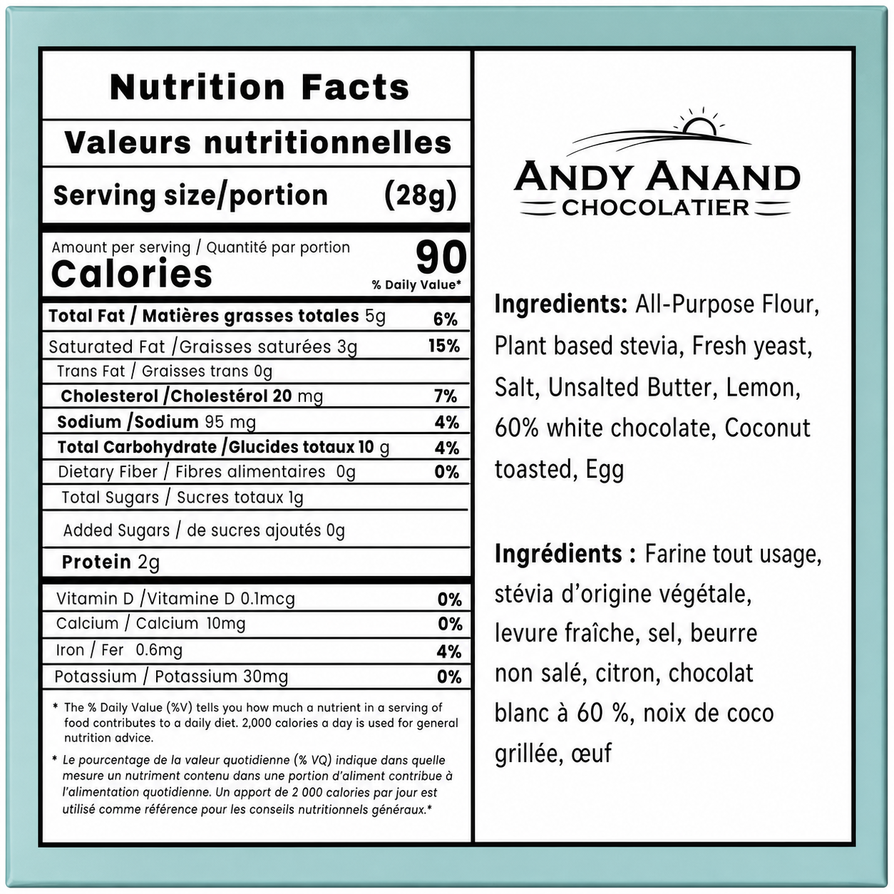 Andy Anand Sugar-Free White Chocolate Lemon Coconut Croissant Cake, 10 pc, 2 lb – Keto-Friendly & Diabetic-Friendly, No Sugar Added, Hand-Rolled Birthday Gift Box