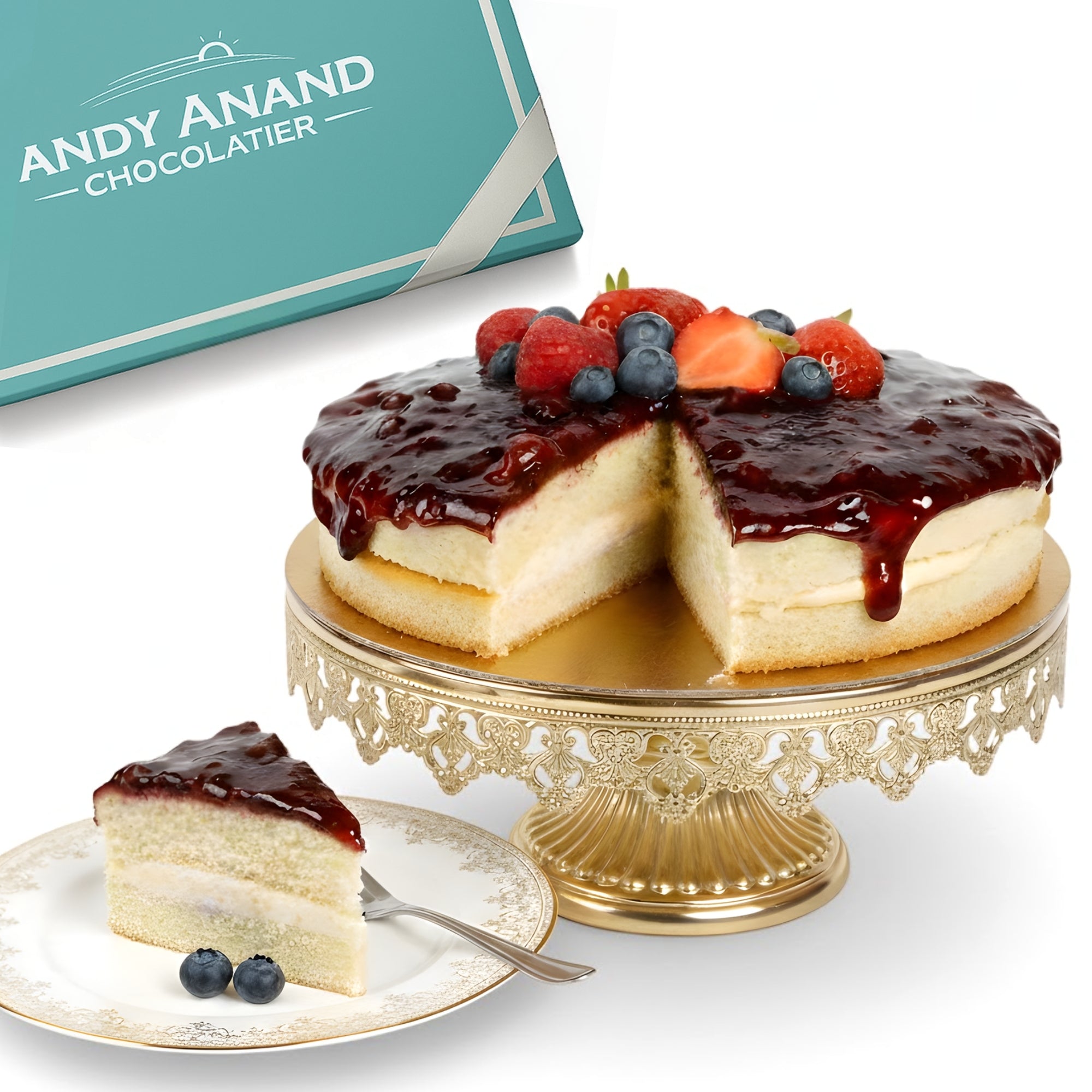 Andy Anand Chocolates Food & Beverages > Desserts & Sweets > Cakes > Sugar-Free Cakes Andy Anand Sugar-Free Gluten-Free Wildberry Cake, 2.5 lb – Keto & Diabetic-Friendly, Mixed Berries, No Preservatives, Birthday Gift Box Sugar-Free Gluten-Free Wildberry Cake | Keto-Friendly