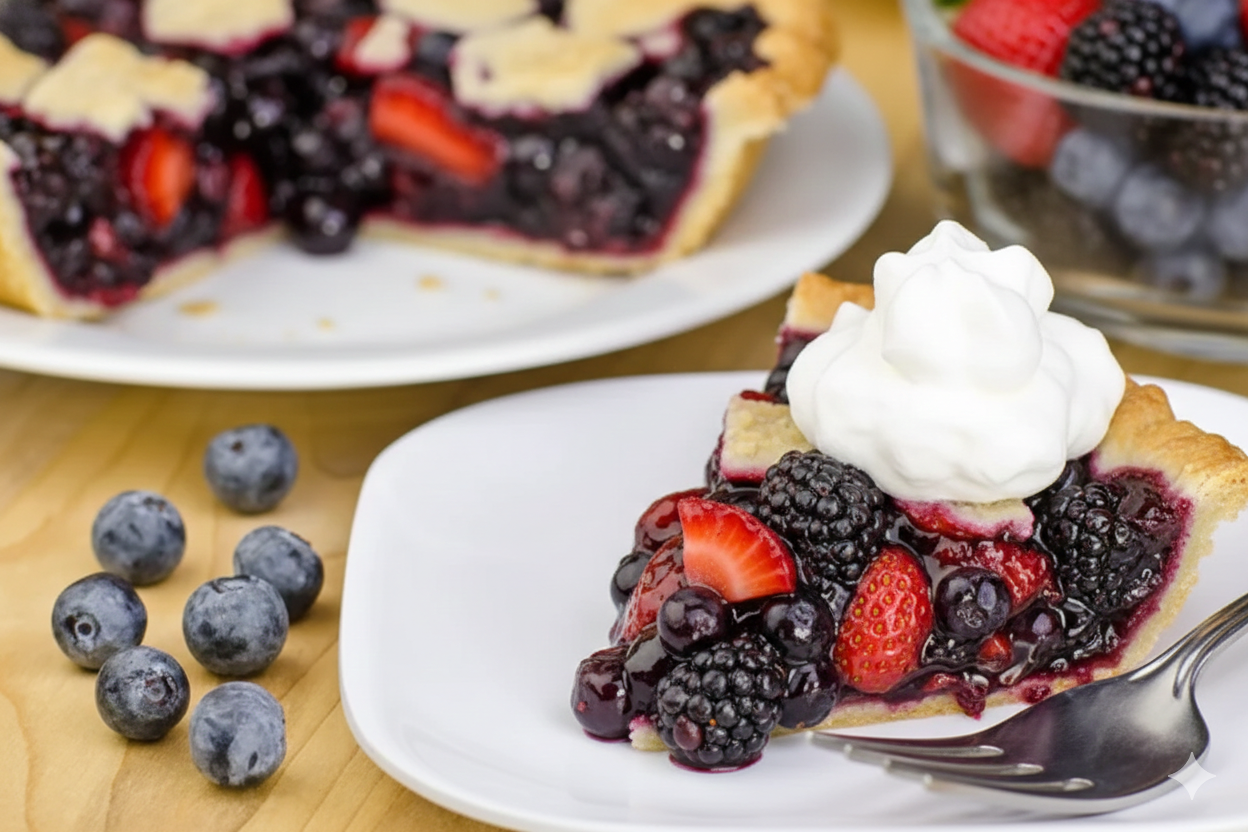 Andyanand Food & Beverages > Desserts & Sweets > Pie Andy Anand Sugar-Free Mixed Berry Pie, 2.6 lb – Strawberries, Blueberries & Blackberries, Keto & Diabetic-Friendly, Birthday Gift Box Sugar-Free Mixed Berry Pie | Keto, Ships Nationwide