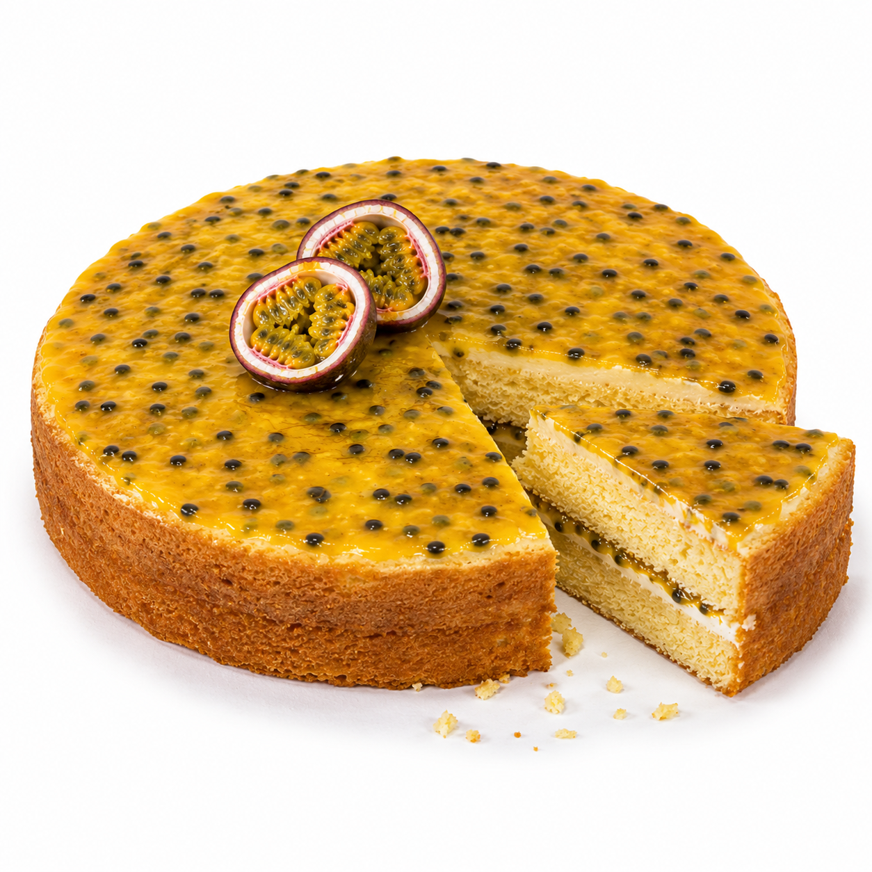 Andy Anand Gluten Free Dairy Free Vegan Passion Fruit Cake 9 Inch 2.9 lbs – Tropical Glaze, Moist Sponge, Egg Free, Handmade Gourmet Birthday Gift