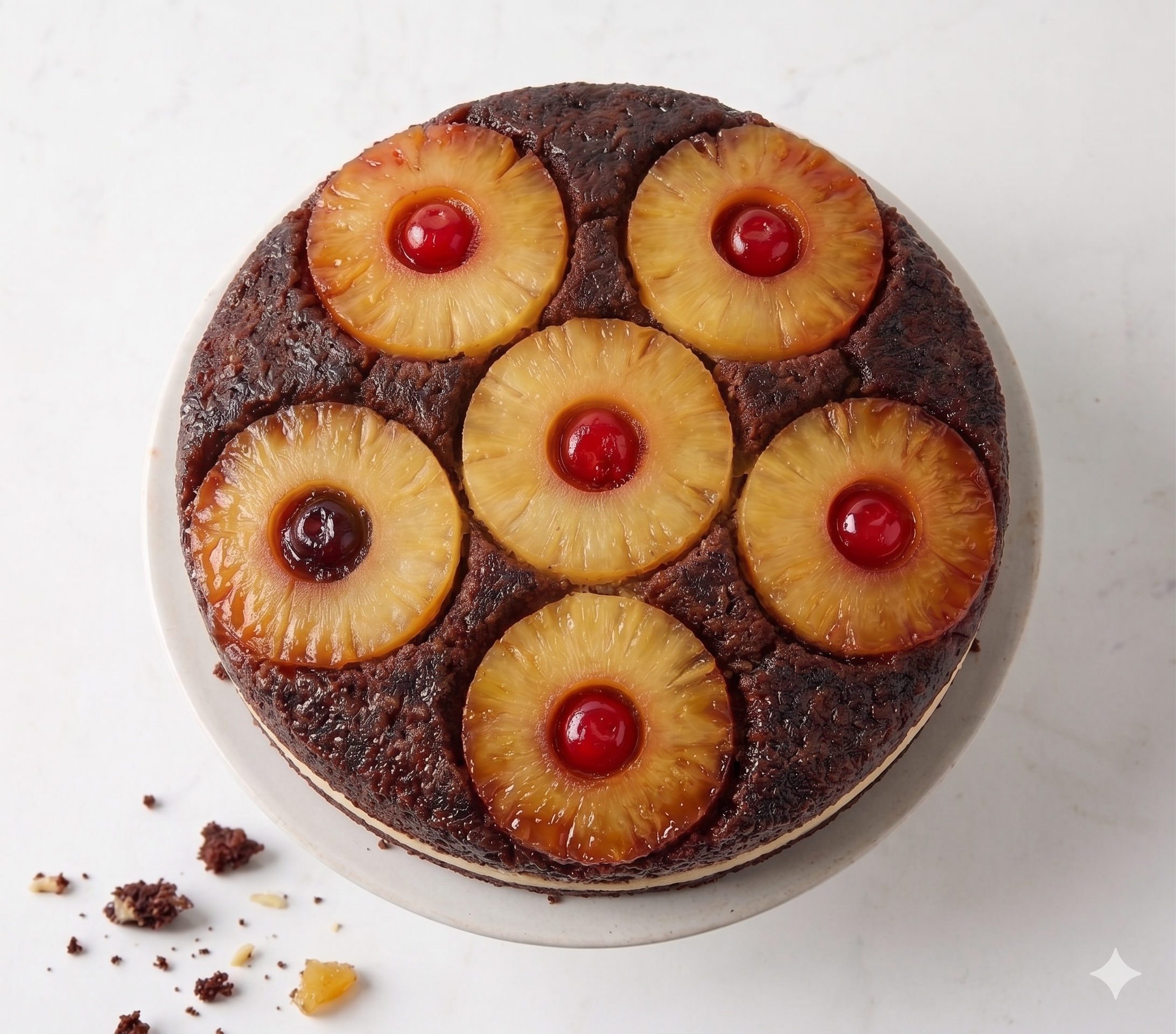 Andy Anand Sugar Free Chocolate Pineapple Upside Down Cake 9" - Freshly Baked in Homemade Style Cake Recipe (2.6 lbs)