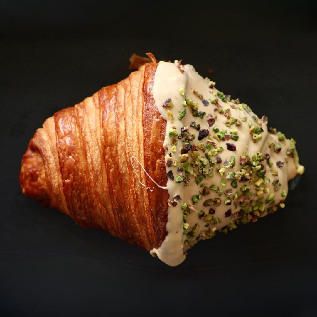 Sugar Free White Chocolate Pistachios Croissant cake Guilt-Free