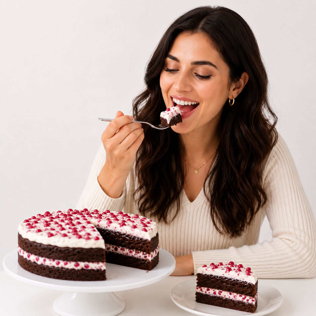 Andy Anand Sugar Free Chocolate Pomegranate Cake, No Sugar Added, Low Carb, Stevia Sweetened, Diabetic & Keto Friendly, Rich Chocolate Cake with White Pomegranate Cream Frosting, 2.8 lb