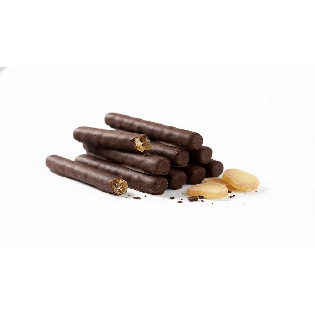 Andy Anand Chocolates Food & Beverages > Desserts & Sweets > Chocolate Andy Anand Dark Chocolate Covered Fresh Ginger, 1 lb – Belgian Dark Chocolate, Bold Sweet & Spicy Flavor, Gourmet Handcrafted Holiday Gift Vegan Belgian Dark Chocolate Ginger 1 lb