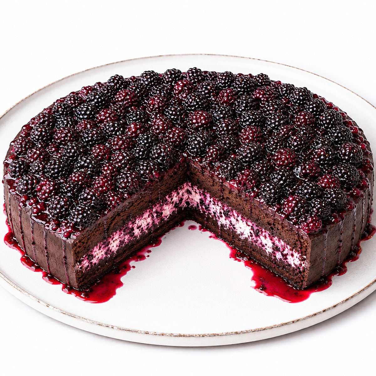 Andy Anand Sugar-Free Blackberry Chocolate Cake 9" 2.8 lb, No Sugar Added, Keto & Diabetic Friendly, Low Carb Gourmet Fresh Baked Bakery Dessert
