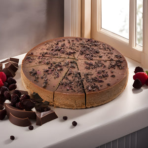 Indulge in Our Sugar-Free Dark Chocolate Chip Cheesecake - A Delightful Treat!
