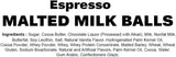 Bolas de leche malteada Andy Anand Tasty Espresso