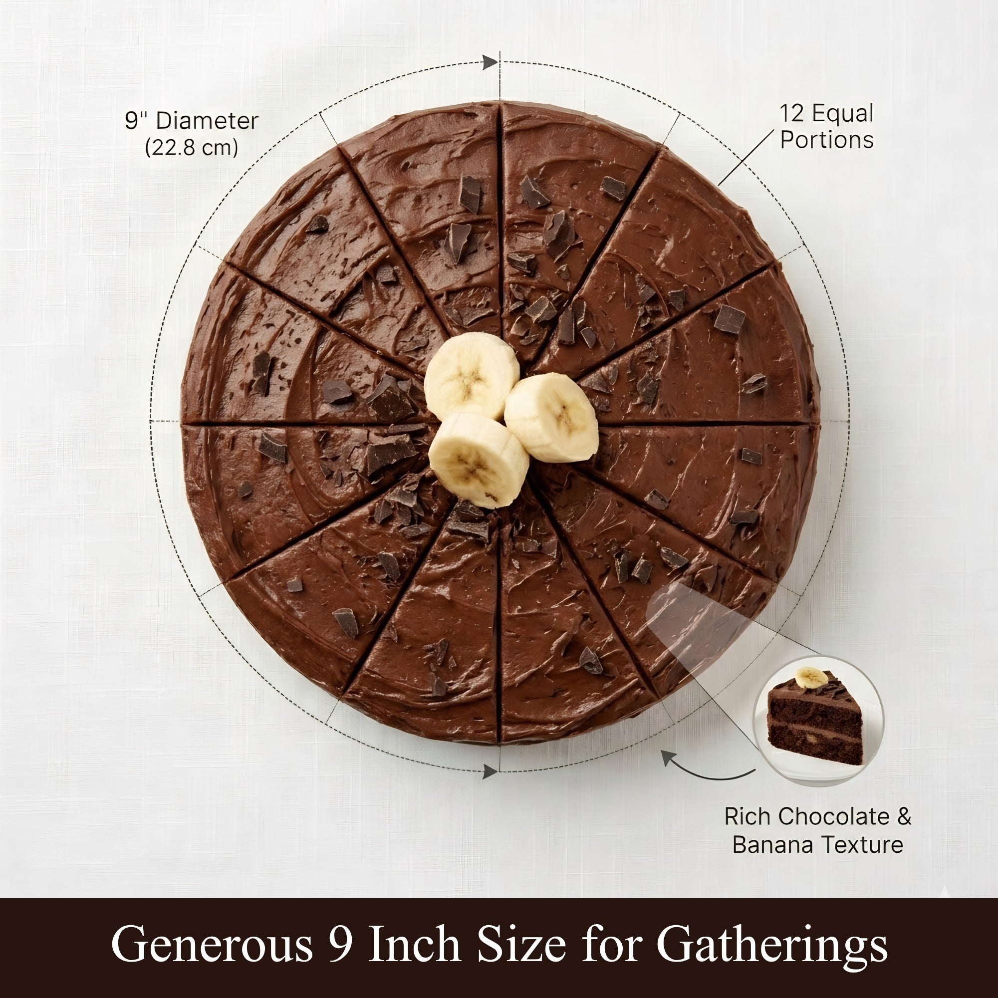 Andy Anand Chocolates Food & Beverages > Desserts & Sweets > Cakes > Sugar-Free Cakes Andy Anand Sugar-Free Chocolate Banana Cake, 2.8 lb – Keto & Diabetic-Friendly, Rich Chocolate & Real Banana, No Sugar Added, Birthday Gift Sugar-Free  Chocolate Banana Cake | Keto