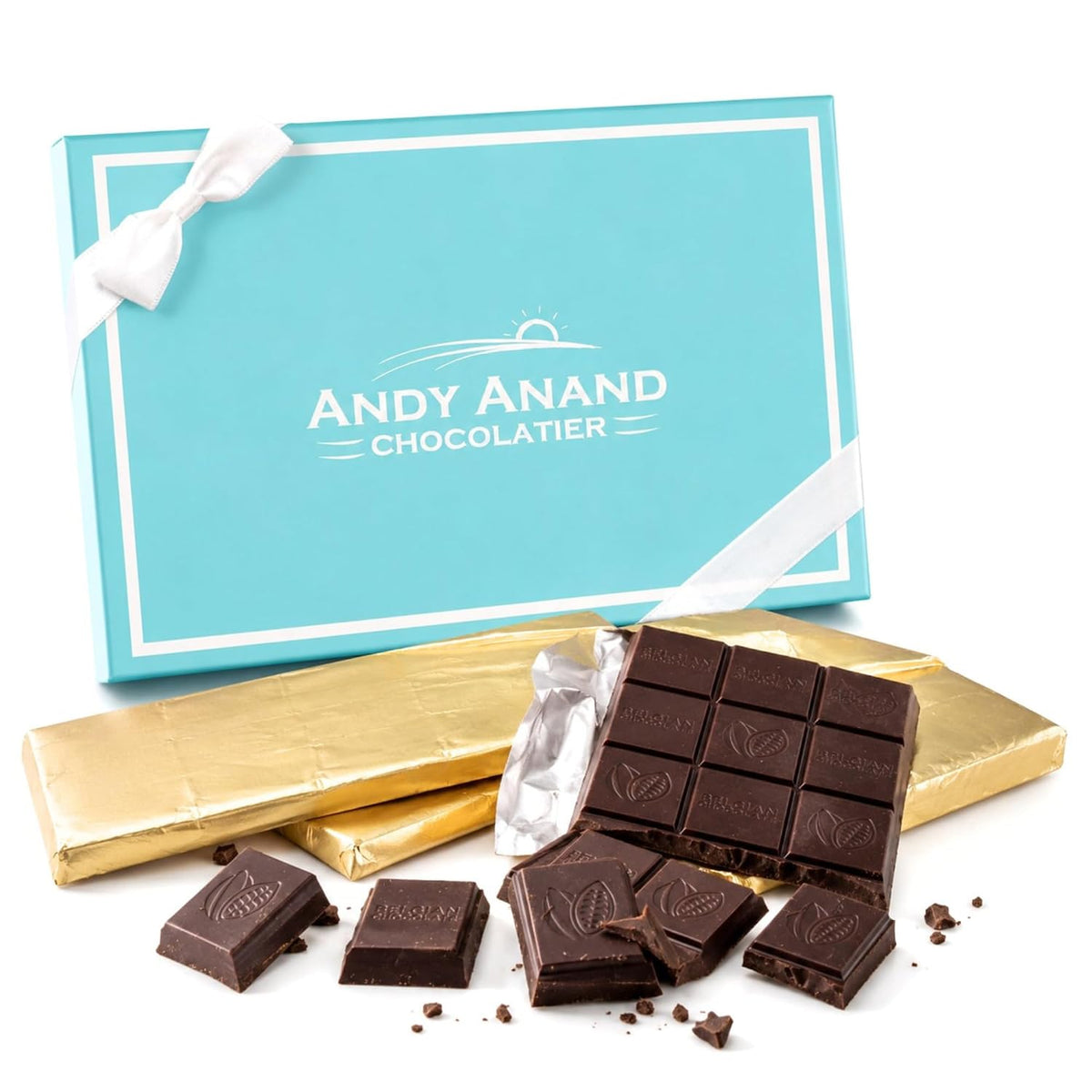 Andy Anand Sugar Free 80% Cacao Belgian Dark Chocolate Bars 4 pc – Stevia Sweetened Intense Dark Flavor Keto & Diabetic Friendly Gift