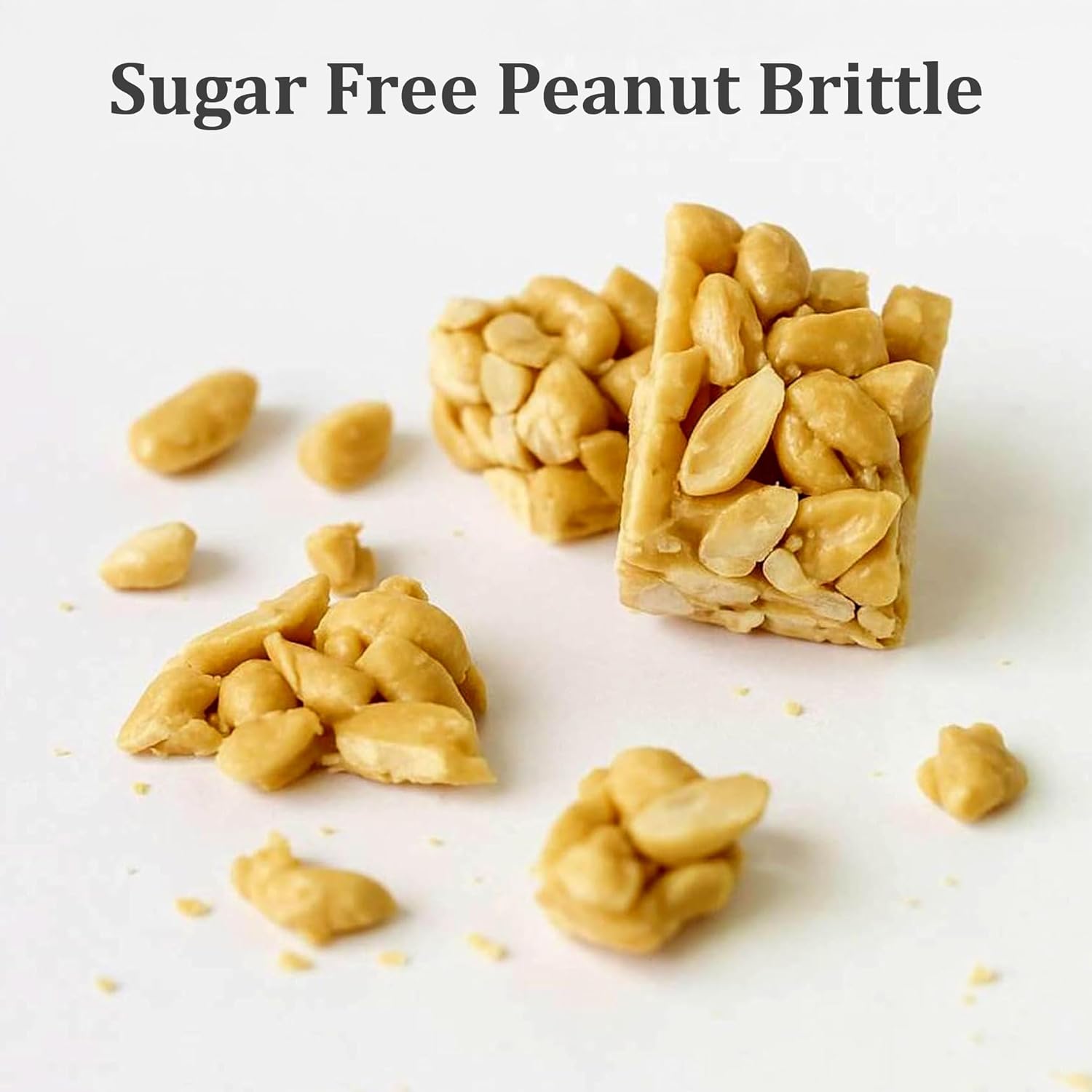 Andy Anand Handmade Sugar Free Peanut Brittle 1 lbs, Indulge in Pure Delight! Sugar Free Peanut Brittle: A Guilt-Free Snack for Any Time