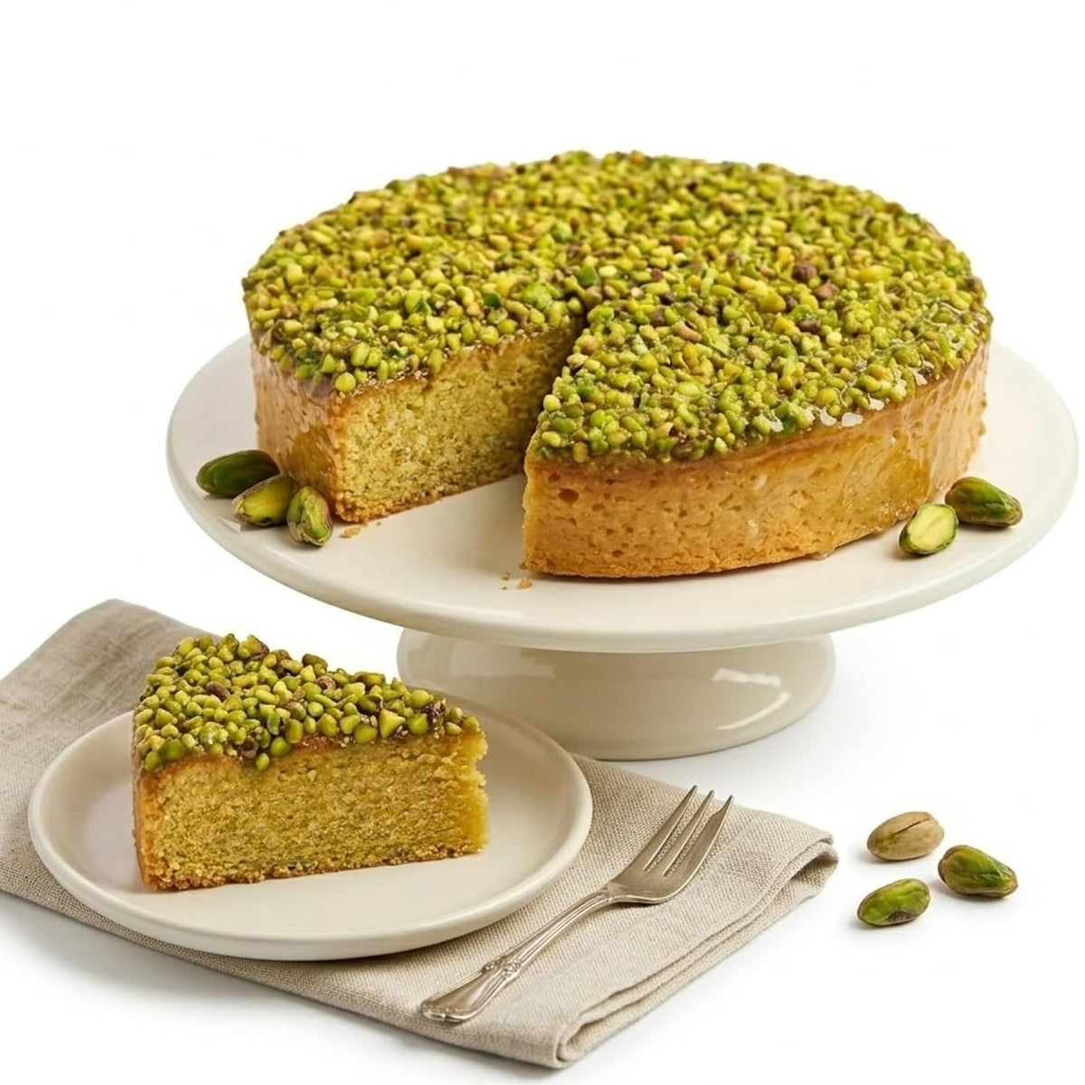 Andy Anand Pastel de caramelo y pistachos sin azúcar 9" - 2.6 lbs