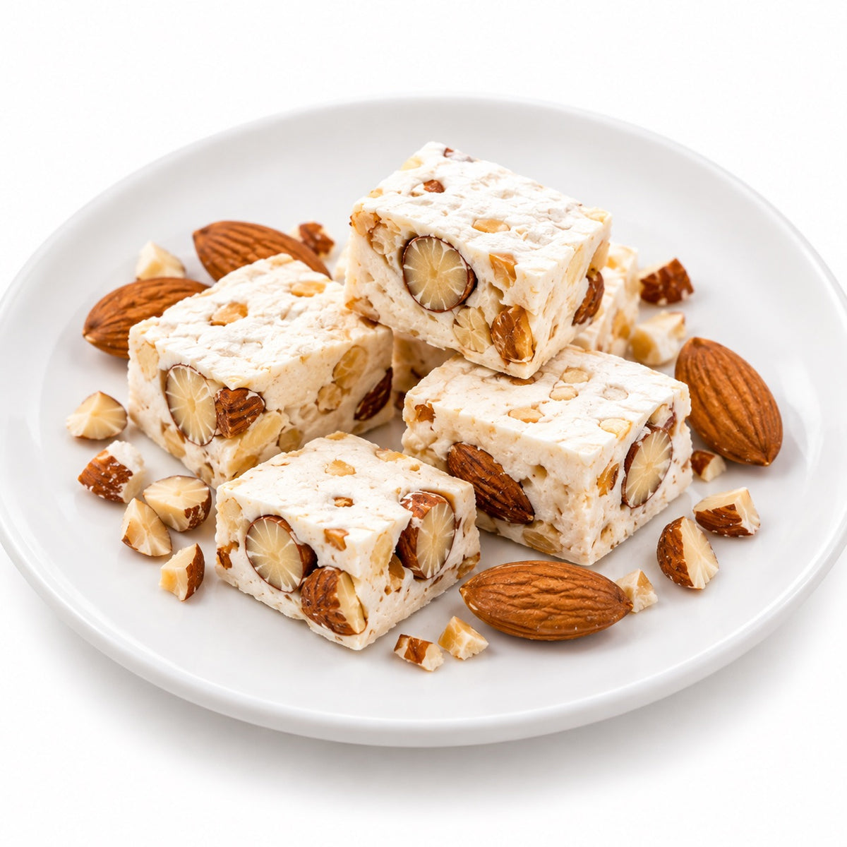Andy Anand Sugar-Free Roasted Almond Nougat Brittle, 18 pc, 7 oz – Gluten-Free Keto Italian Torrone, Diabetic-Friendly Gourmet Gift Box