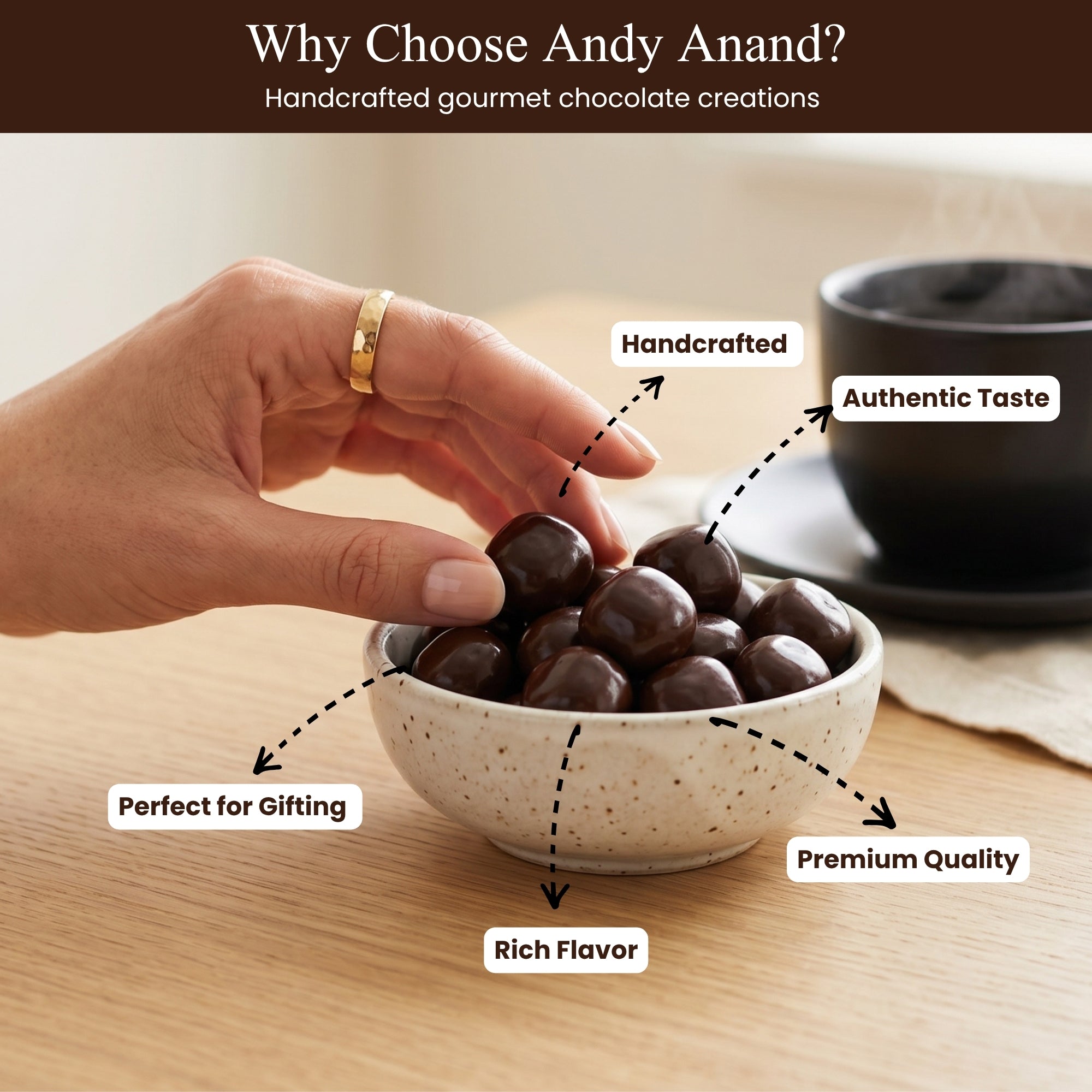 Chocolates oscuros con jengibre de California Premium de Andy Anand, 1 libra: ¡Disfrute del placer puro!