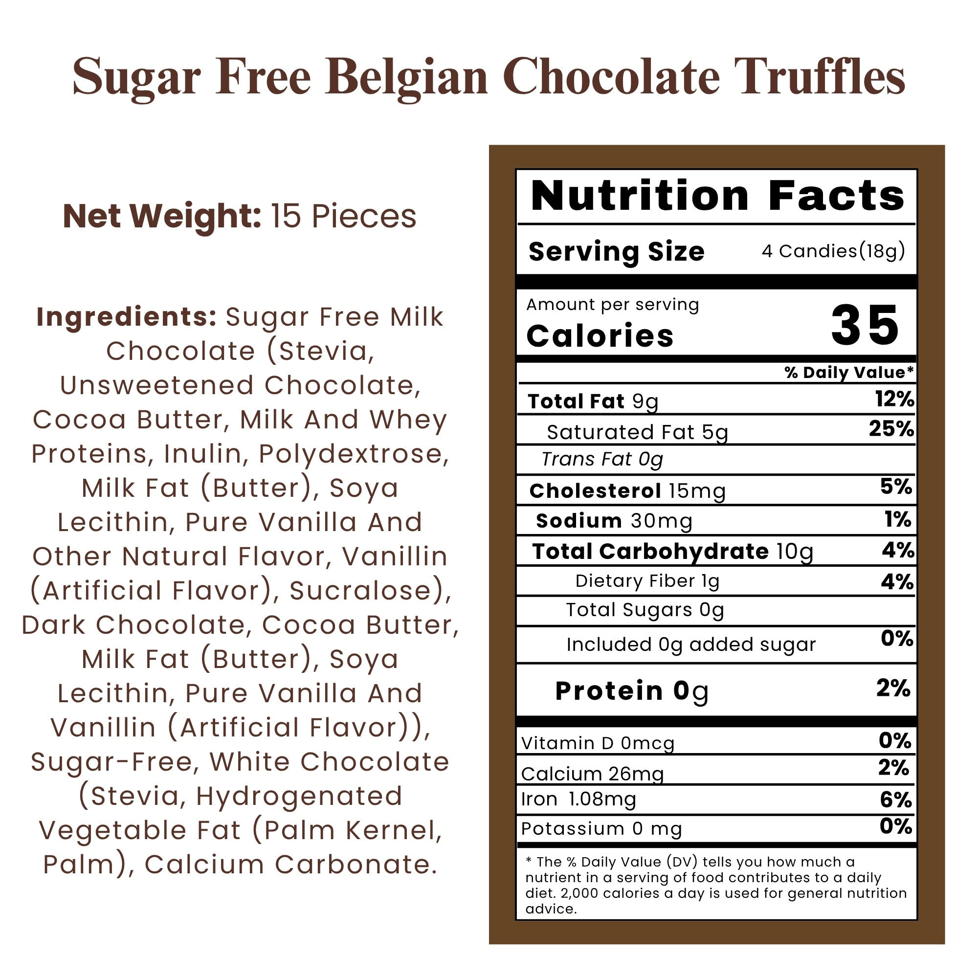 Andyanand Food & Beverages > Desserts & Sweets > Chocolate > Sugar Free Andy Anand Sugar-Free Belgian Chocolate Truffles, 25 pc – Handmade Assortments, Stevia Sweetened, Diabetic-Friendly, Birthday & Holiday Sugar-Free Belgian Truffles 15 pc | Diabetic-Friendly