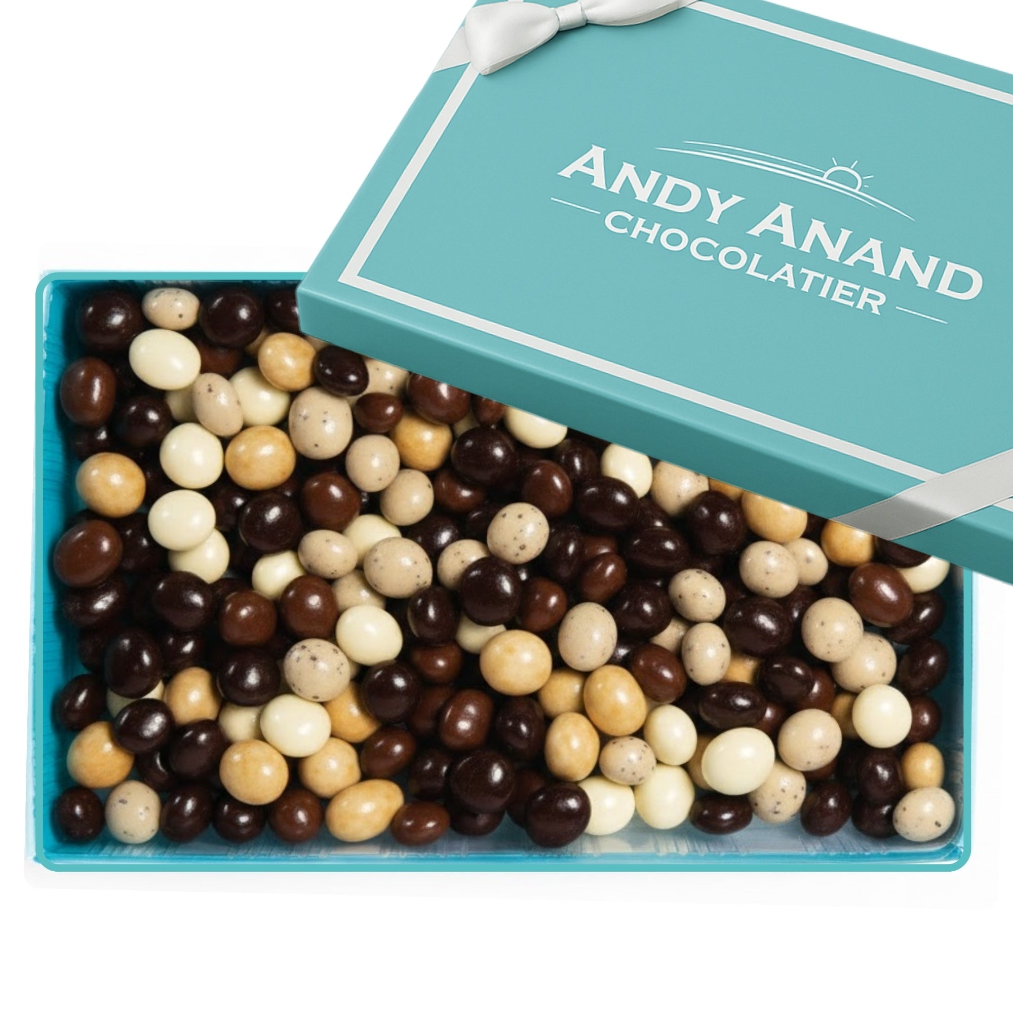 Andy Anand Puente de café expreso recubierto de chocolate belga de 5 sabores, delicioso, divino, delicioso - 1 libra