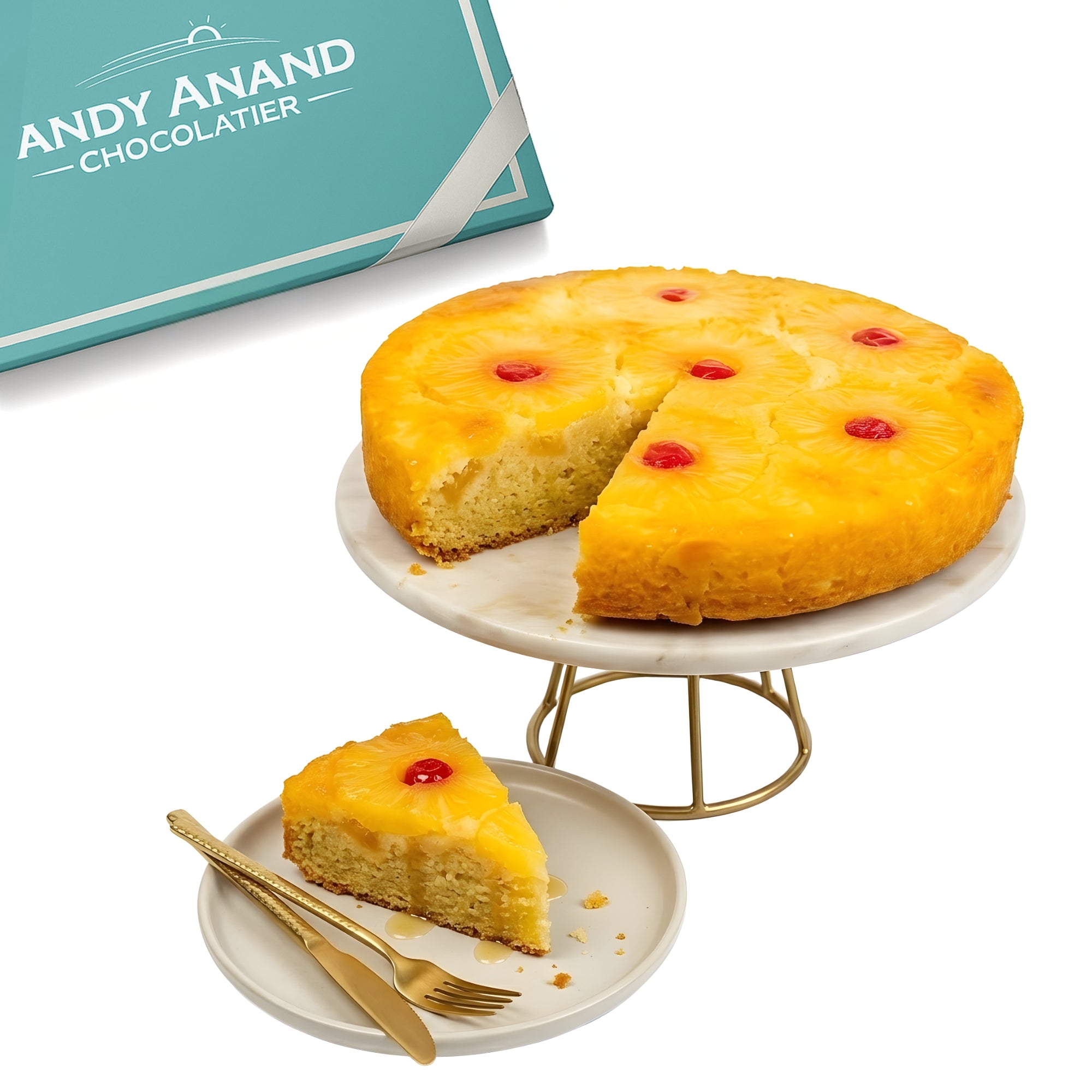 Andy Anand Chocolates Food & Beverages > Desserts & Sweets > Cakes > Sugar-Free Cakes Andy Anand Sugar-Free Pineapple Upside-Down Cake, 9-Inch – Caramelized Pineapple, Keto & Diabetic-Friendly, No Preservatives, Birthday Gift Sugar-Free Pineapple Upside Down Cake | SoCal Bakery