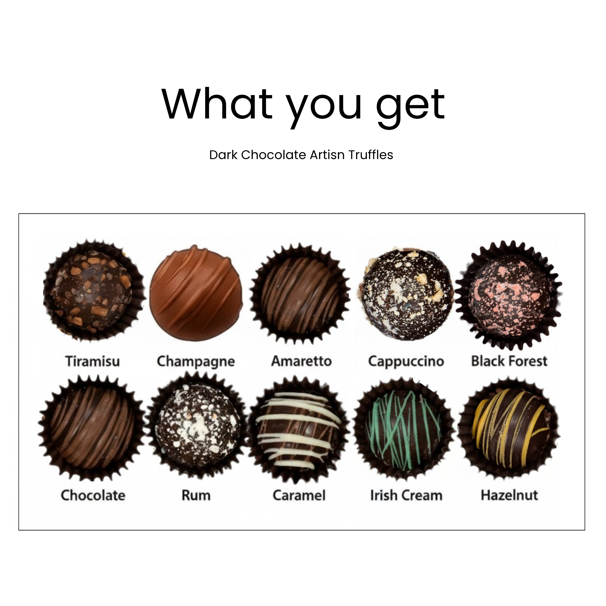 Andyanand Food & Beverages > Desserts & Sweets > Chocolate Andy Anand Gluten-Free Belgian Dark Chocolate Truffles, 16 pc, 8 oz – Champagne, Rum, Amaretto & Black Forest, Birthday & Holiday Gift Liqueur Truffles 16 pc | Non-Alcoholic, Ships Nationwide