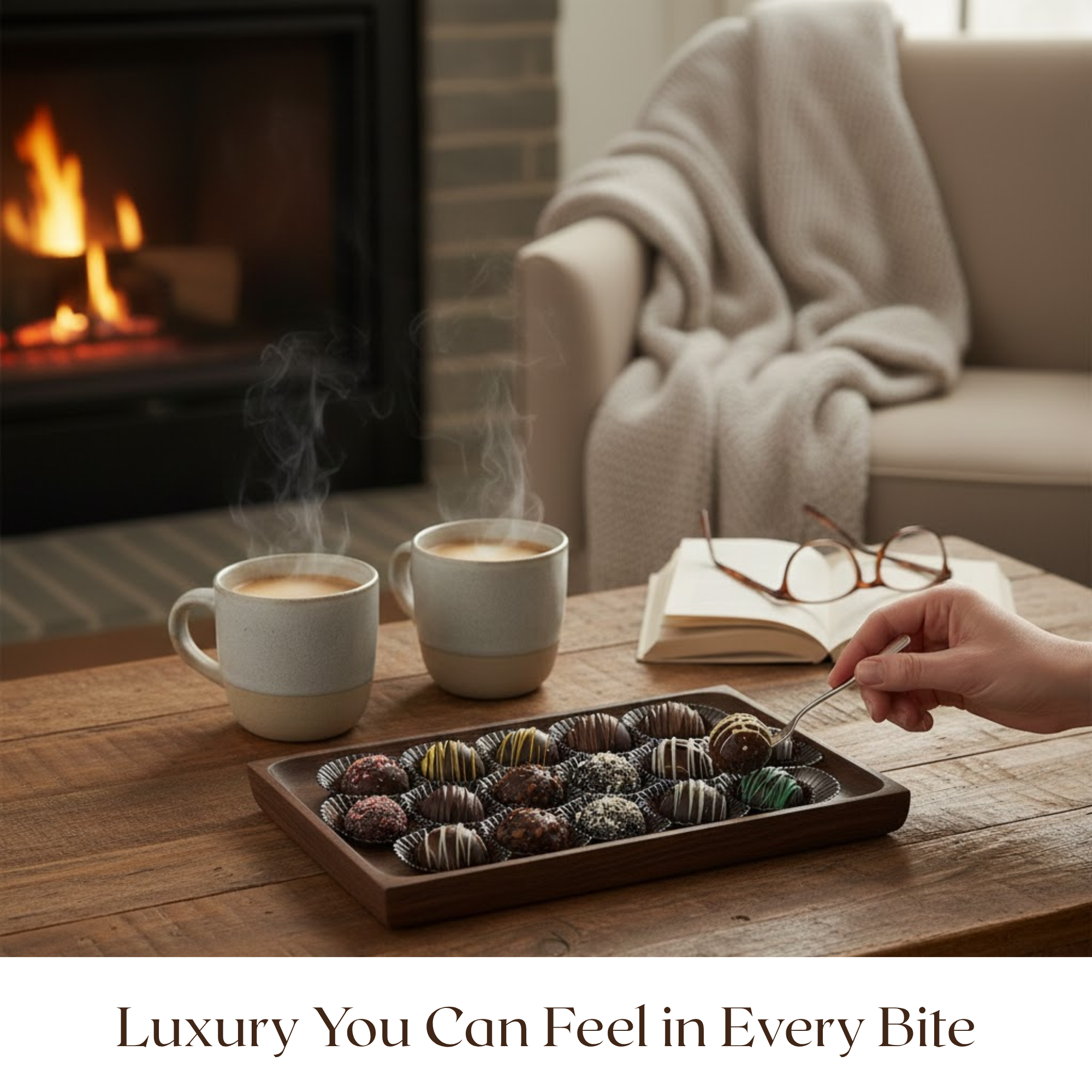 Andyanand Food & Beverages > Desserts & Sweets > Chocolate Andy Anand Gluten-Free Belgian Dark Chocolate Truffles, 16 pc, 8 oz – Champagne, Rum, Amaretto & Black Forest, Birthday & Holiday Gift Liqueur Truffles 16 pc | Non-Alcoholic, Ships Nationwide