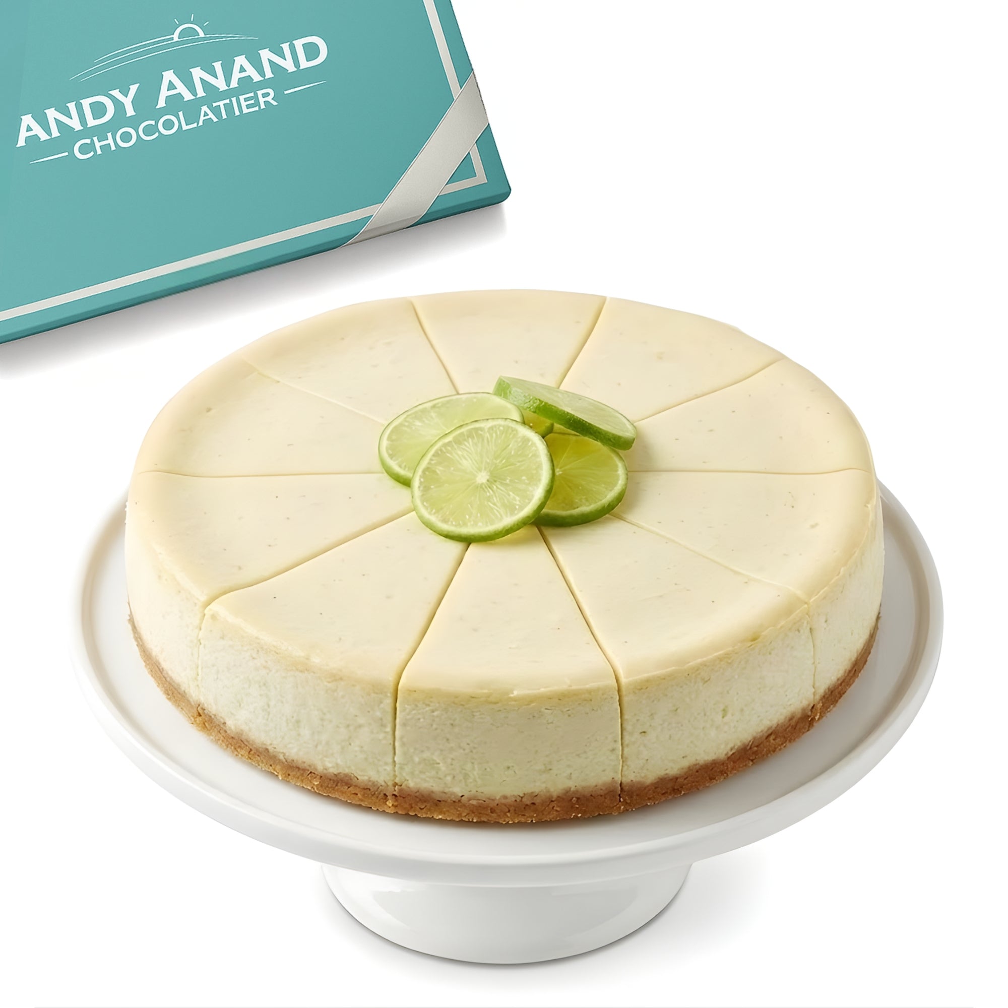 Andy Anand Sugar-Free Key Lime Cheesecake, 9-Inch, 2 lb – No Sugar Added, Diabetic-Friendly, Real California Cream Cheese, Holiday Gift Box