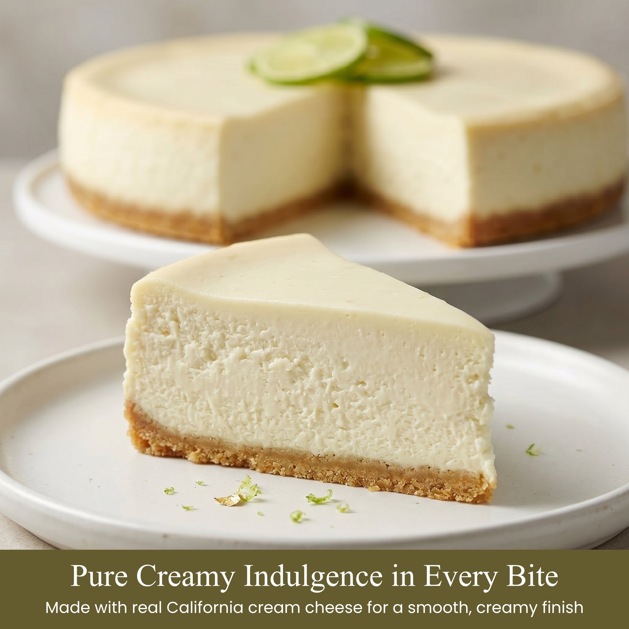 Andy Anand Sugar-Free Key Lime Cheesecake, 9-Inch, 2 lb – No Sugar Added, Diabetic-Friendly, Real California Cream Cheese, Holiday Gift Box