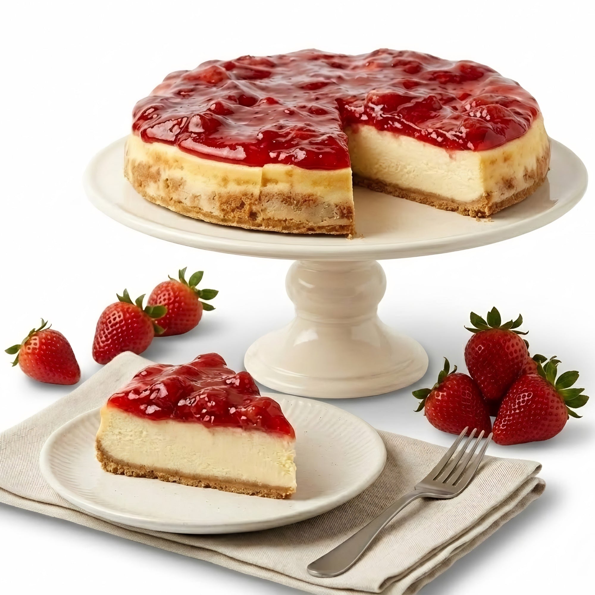 Andy Anand Deliciosa tarta de queso con fresas y sin azúcar recién horneada: el mejor sabor clásico (3,4 lbs)