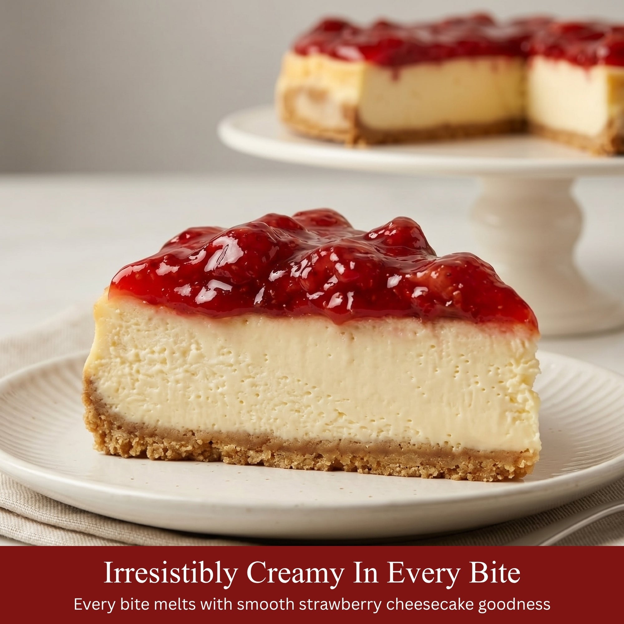 Andy Anand Deliciosa tarta de queso con fresas y sin azúcar recién horneada: el mejor sabor clásico (3,4 lbs)
