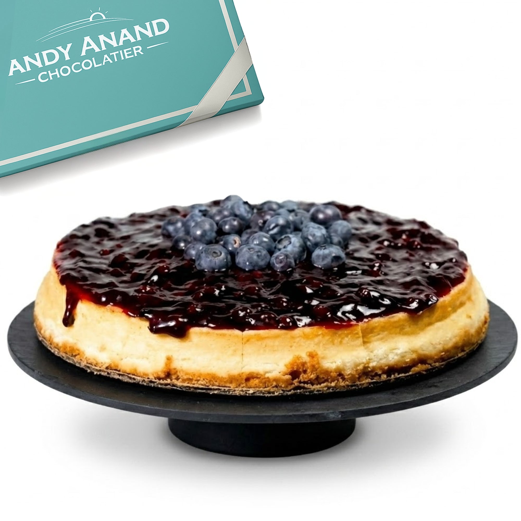 Gâteau au fromage aux myrtilles sans gluten Andy Anand 9" - Gâteau au fromage sans gluten décadent près de chez moi Amateurs de desserts, un régal sans culpabilité (2 lb) 