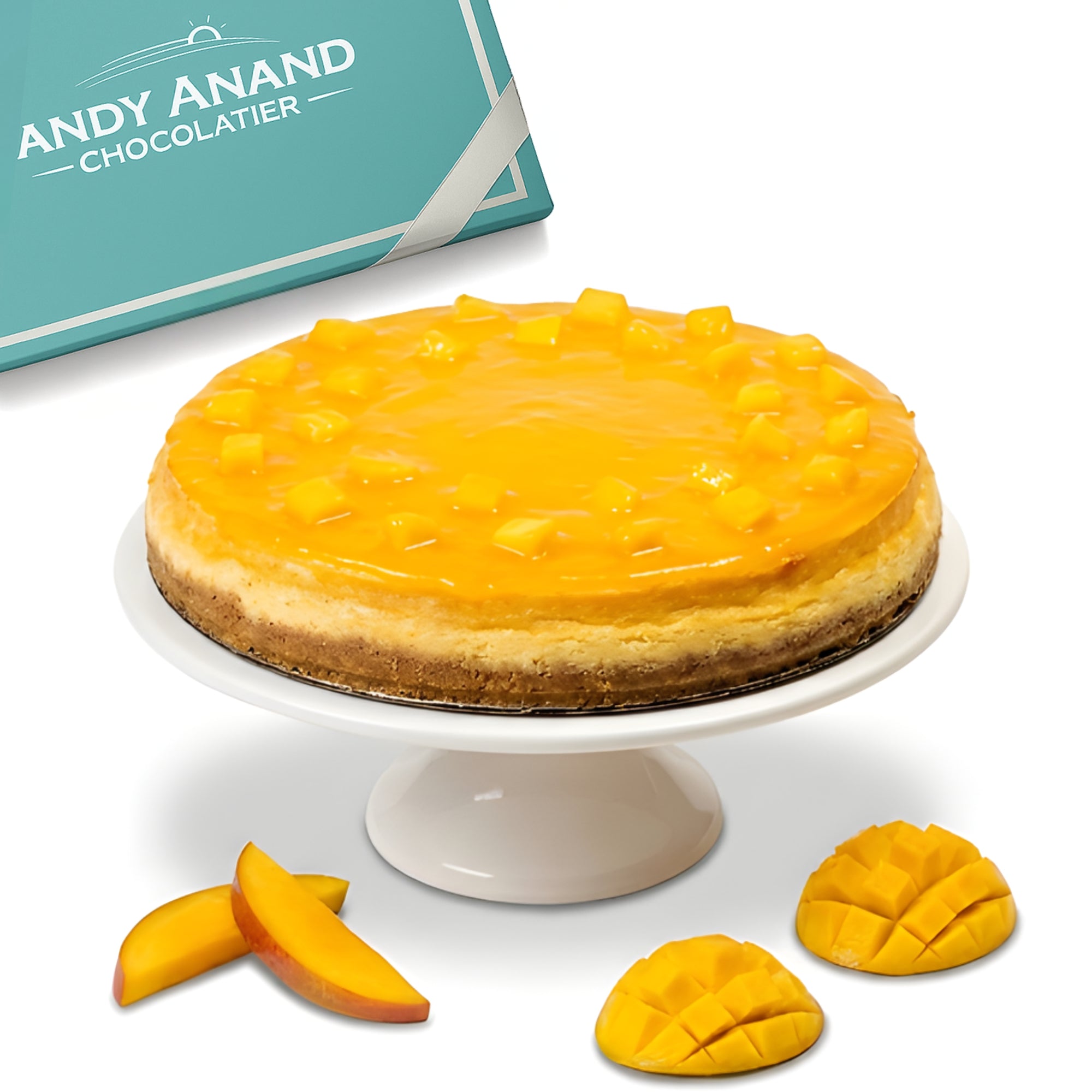 Gâteau au fromage à la mangue sans gluten Andy Anand 9" - Gâteau au fromage crémeux mais sans gluten fraîchement cuit près de chez moi Desserts - Du goût à chaque bouchée (2 lb)