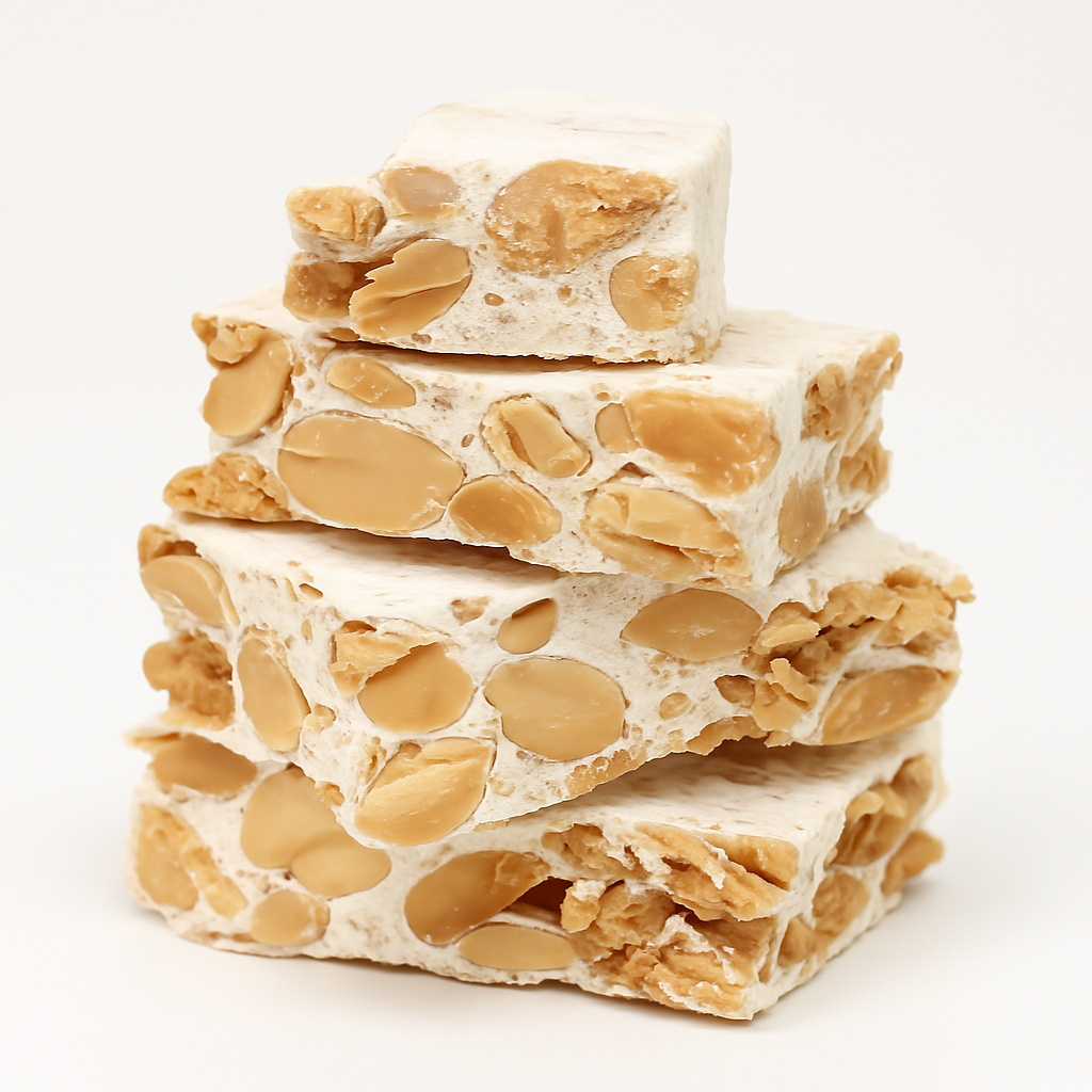 Sugar Free & Gluten Free Roasted Almond Nougat Brittle – Keto Italian Torrone Candy Diabetic Friendly Gourmet Holiday Gift