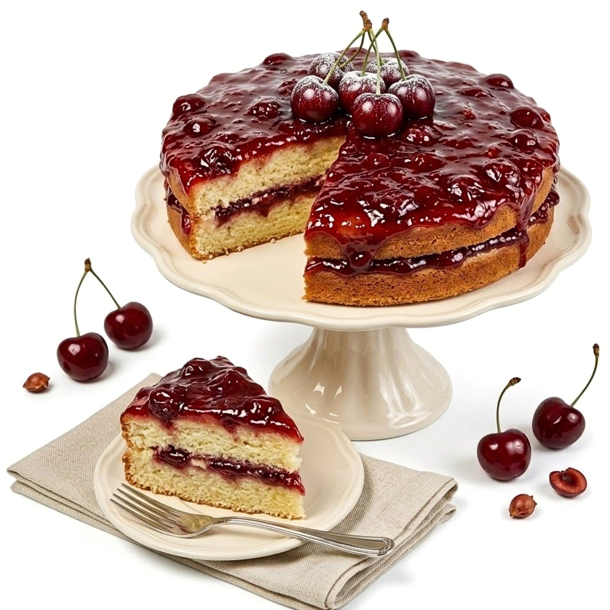 Délicieux gâteau aux cerises Andy Anand 9" - Fabriqué de manière traditionnelle - Gâteaux d'anniversaire décorés à la main pour livraison - Débordant de saveur et de goût irrésistible - 2,9 lb