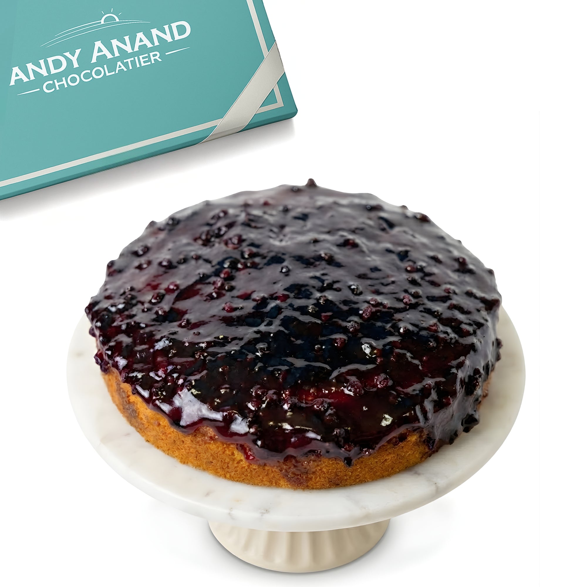Andy Anand Chocolates Food & Beverages > Desserts & Sweets > Cakes > Sugar-Free Cakes Andy Anand Sugar-Free Gluten-Free Dairy-Free Blueberry Cake, 2.5 lb – Keto & Diabetic-Friendly, Real Blueberries, Birthday & Holiday Gift Gluten-Free Dairy-Free Blueberry Cake | Sugar-Free Keto