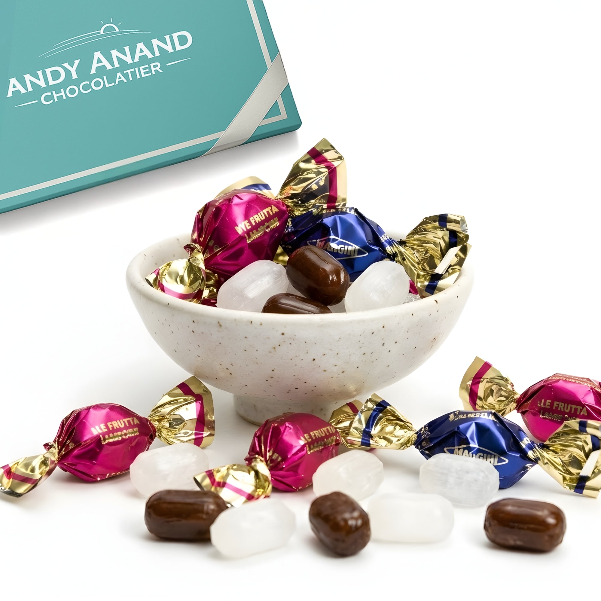 Andy Anand Delicious Italian 200 Pc Bonbons durs sans sucre aromatisés aux fruits 1 lb - Mega Pack de 6 saveurs, bonbons fabriqués dans le style européen - Une friandise délicieuse et saine