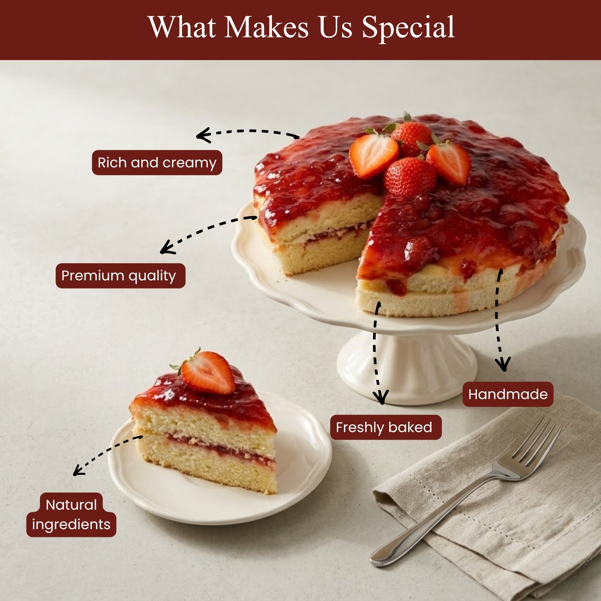 Andy Anand Yummy Pastel Tradicional de Fresa 9" - 2 lbs