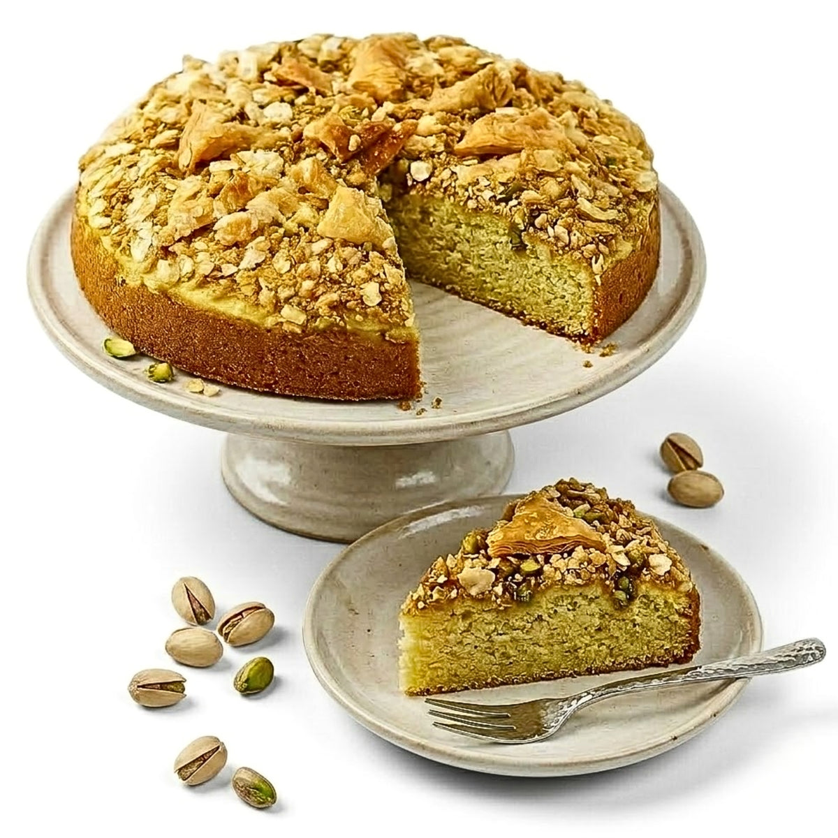 Baklava Pistachio Cake 9 Inch – Turkish Baklava & California Pistachio Fusion Freshly Baked Birthday Gift Box