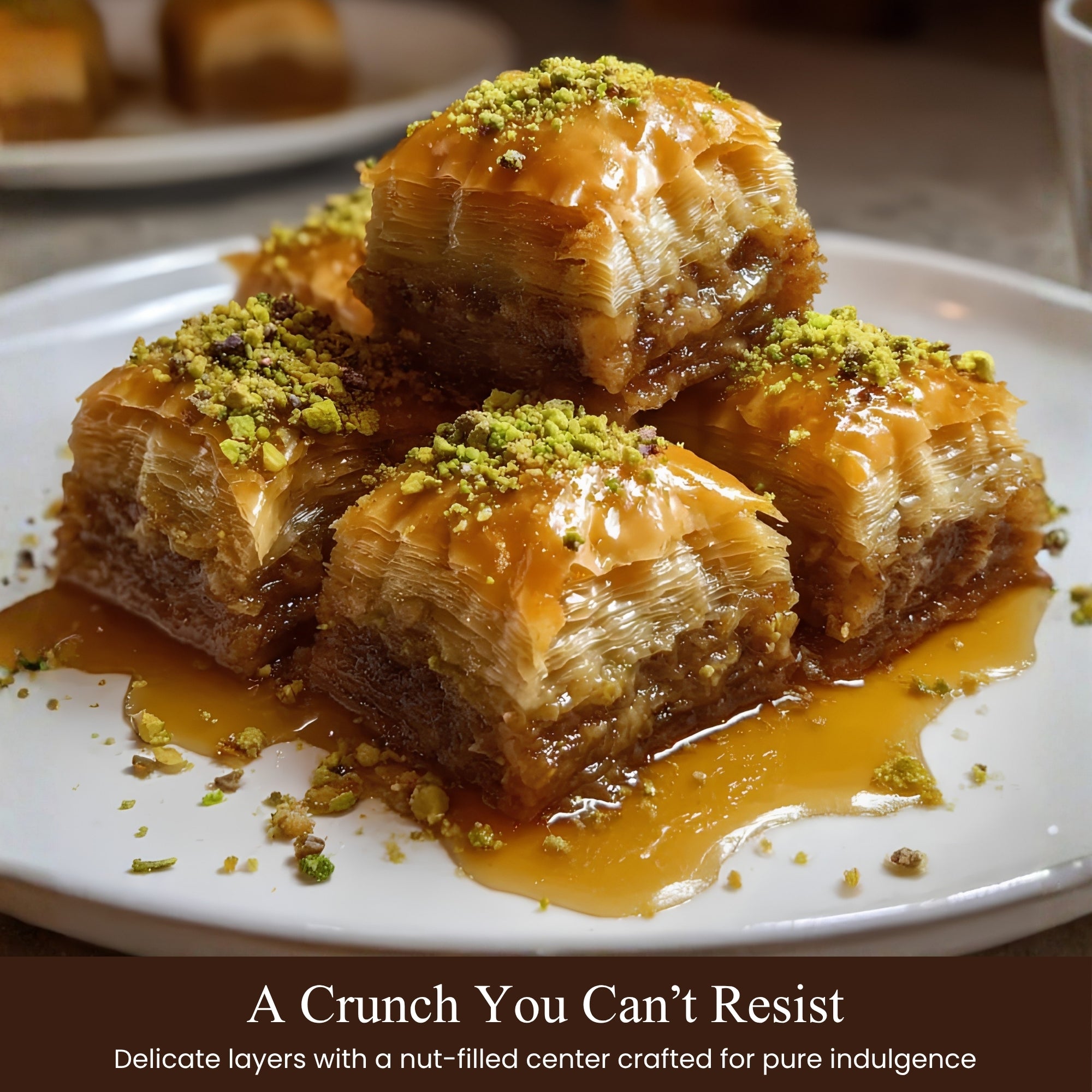 Baklava de luxe sans sucre Andy Anand : 26 pièces, couches de noix délectables, friandises et collations turques incroyablement délicieuses au baklava 8,8 oz