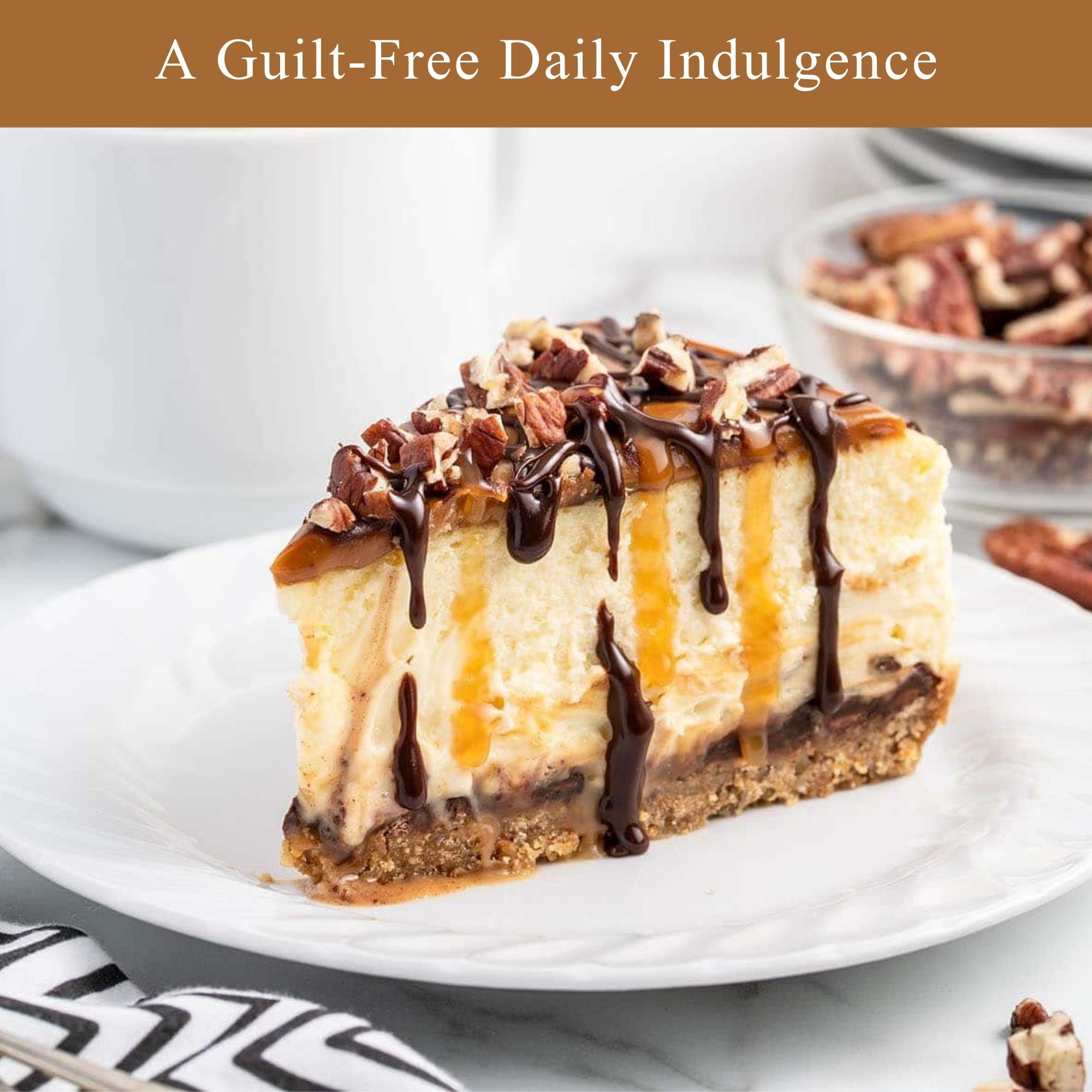 Andy Anand Yummy Turtle Cheesecake 9" con pepitas de chocolate y nueces - 2 lbs