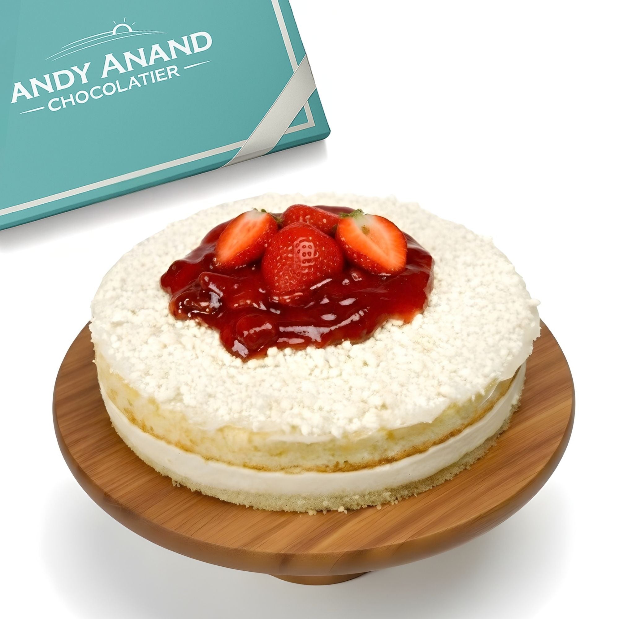 Andy Anand Sugar Free Swedish Strawberry Cream Cake (Jordgubbstårta), 2.5 lbs – Diabetic Friendly, No Sugar Added, Fresh Strawberries & Whipped Cream, Traditional Scandinavian Celebration Dessert